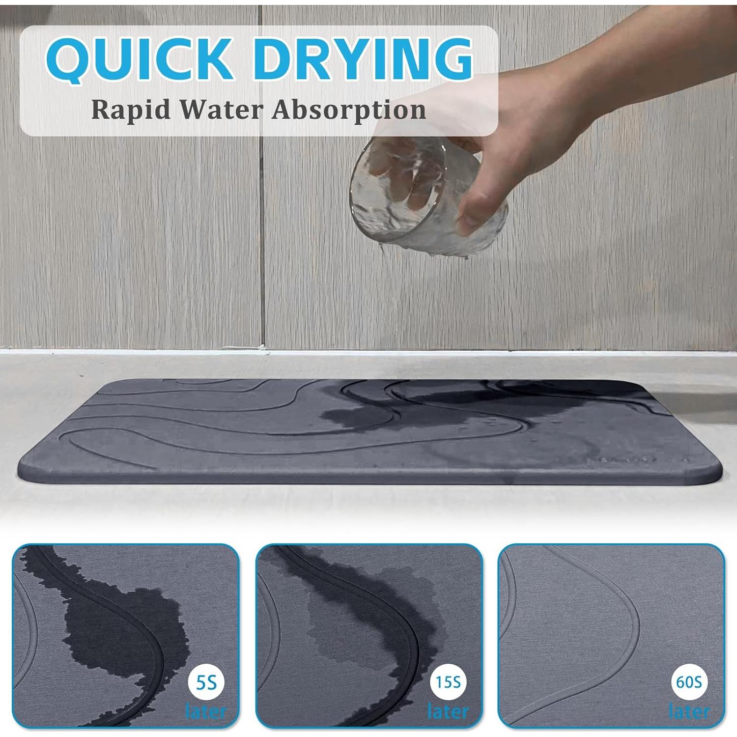 Alfombrilla de Secado de Platos Esmorah 40x30 cm Gris Antideslizante