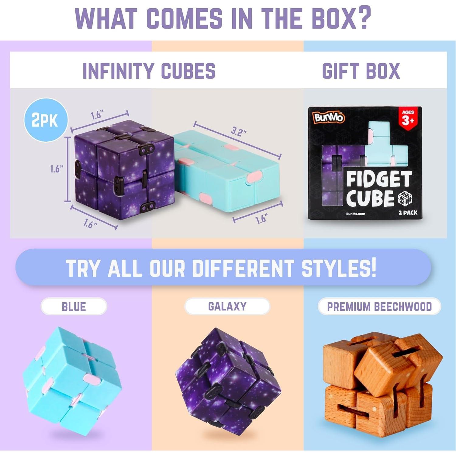 Cubo Infinito BUNMO Antiestrés Paquete de 2 - Juguetes
