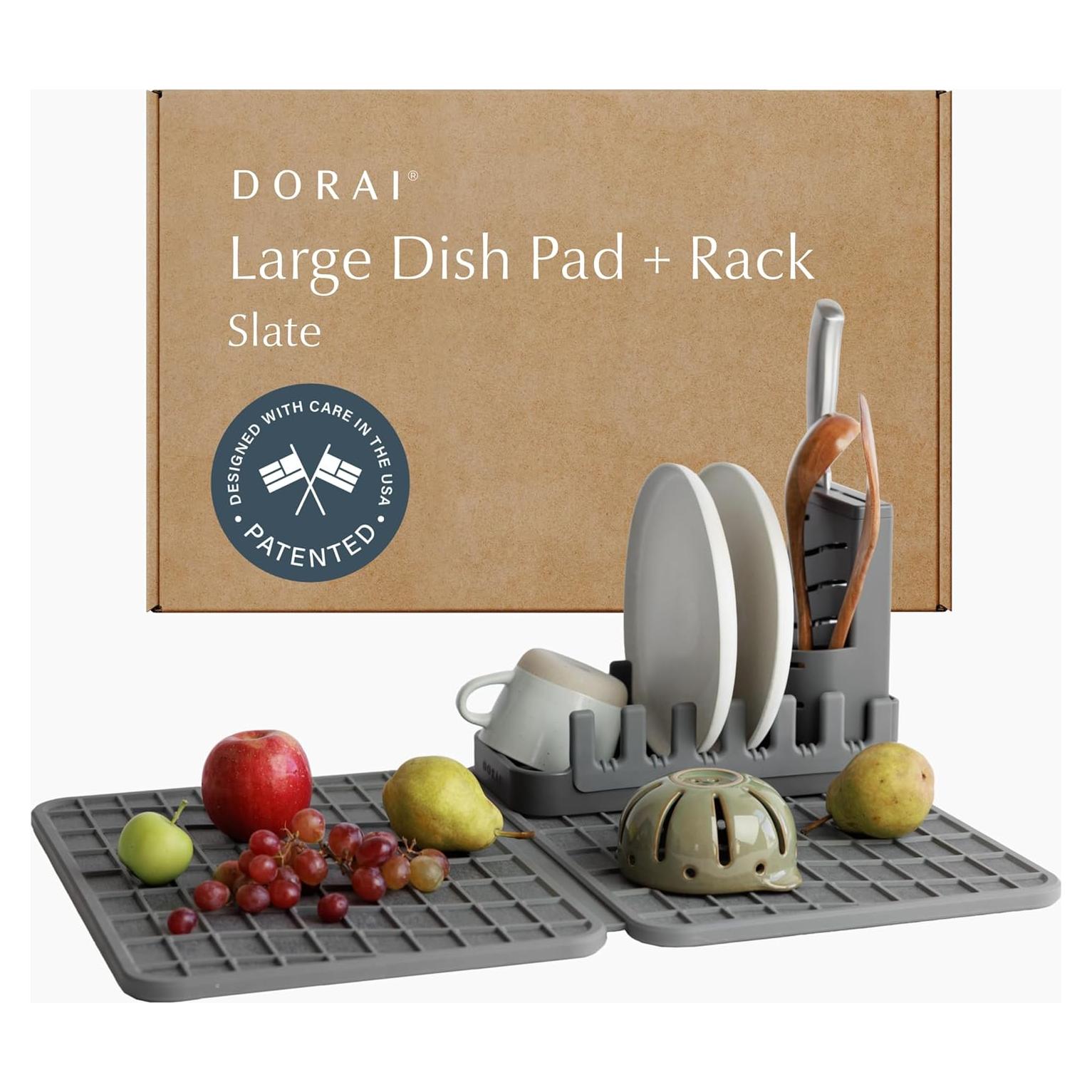 Estante Plegable para Secar Platos Dorai con Almohadilla de Piedra