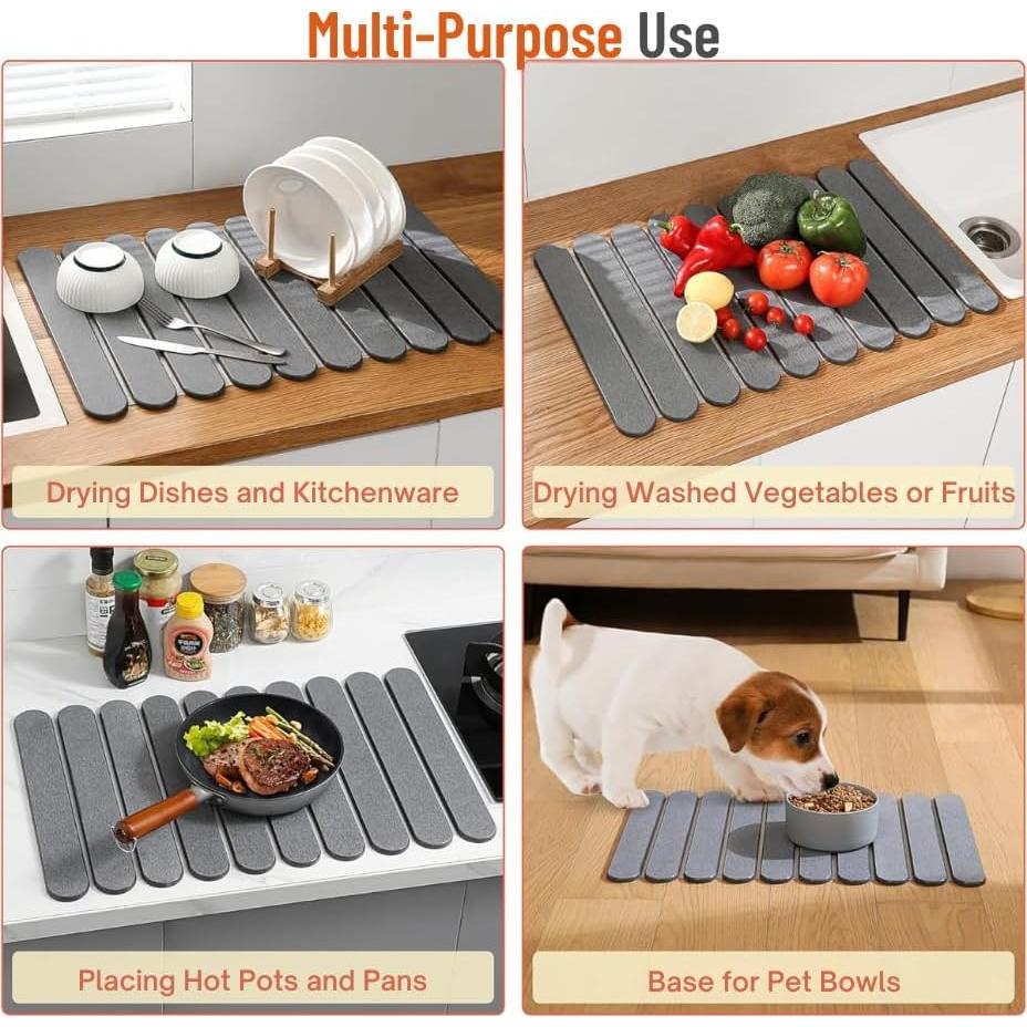 Tapete Plegable para Secar Platos CoreStraw 61x41 cm Antideslizante