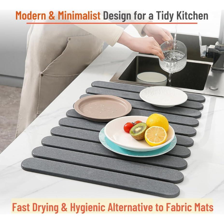 Tapete Plegable para Secar Platos CoreStraw 61x41 cm Antideslizante