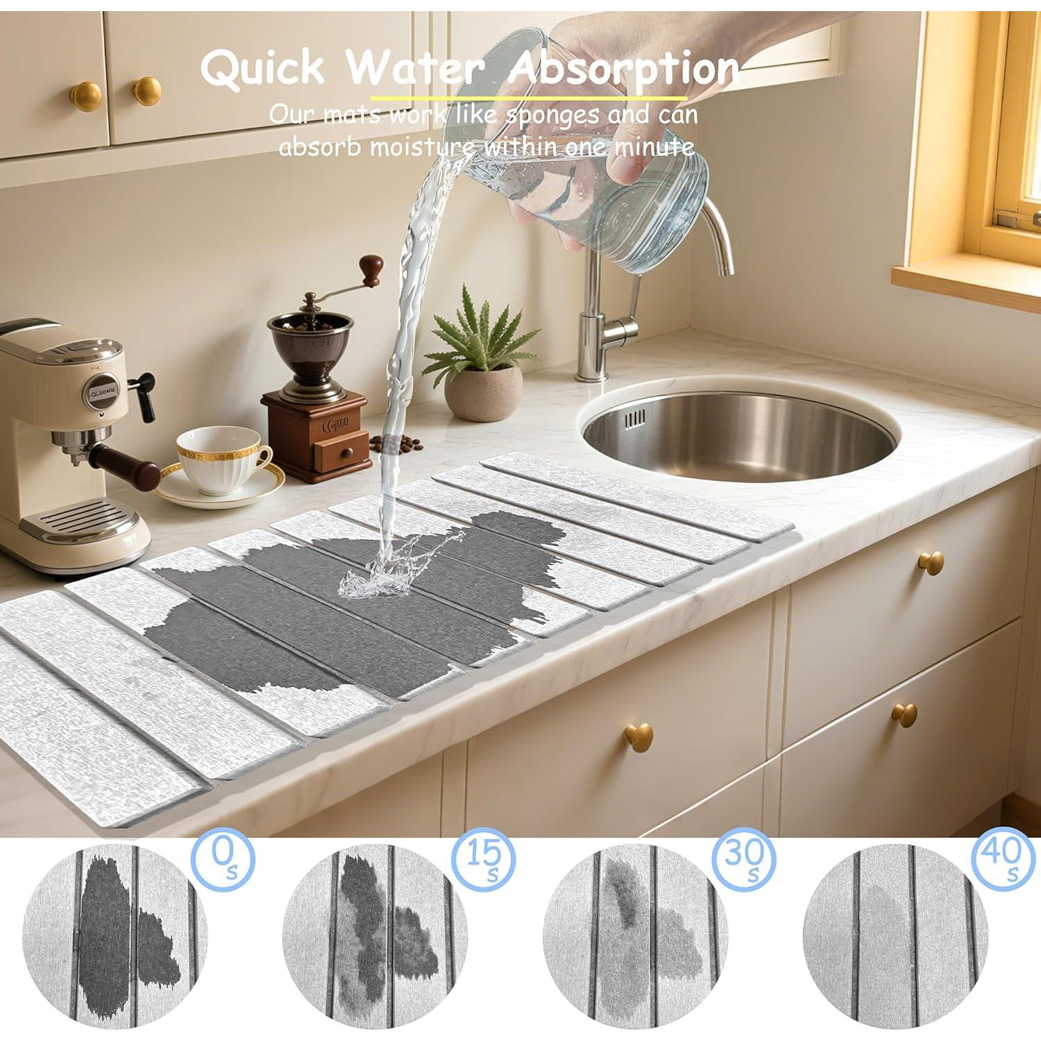 Alfombrilla de Secado de Platos GPKJQZS 39.9x29.9cm Antideslizante