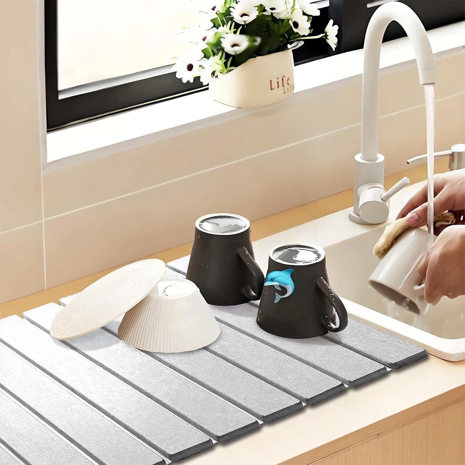 Alfombrilla de Secado de Platos GPKJQZS 39.9x29.9cm Antideslizante
