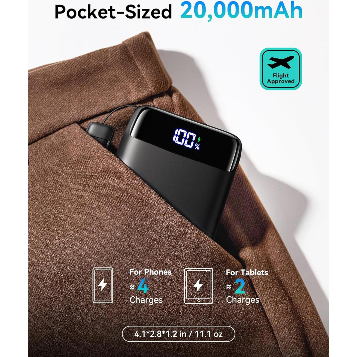 Banco de Energía INIU 20000mAh Carga Rápida 22.5W USB-C