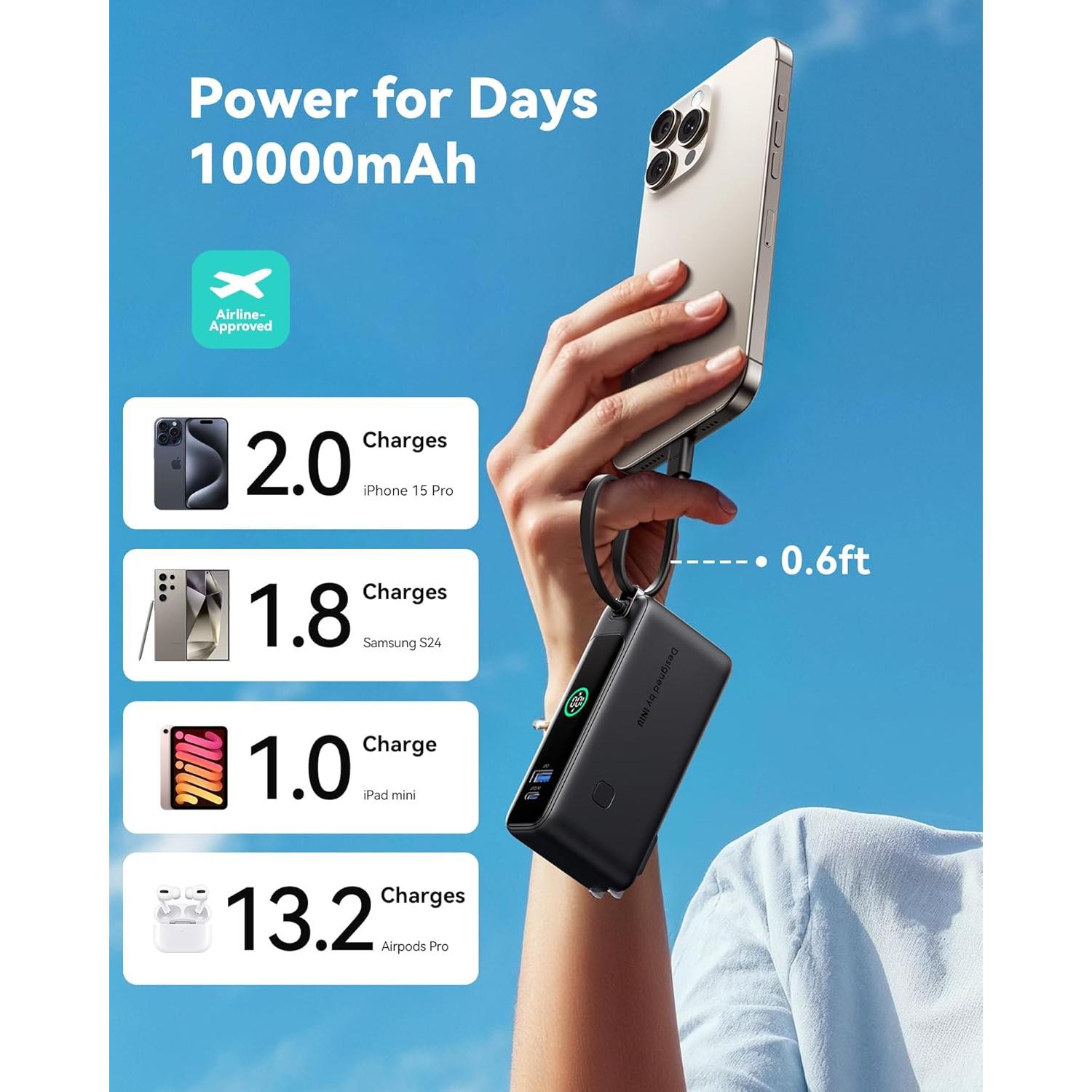 Cargador Portátil INIU 3-en-1 10000mAh 30W Carga Rápida