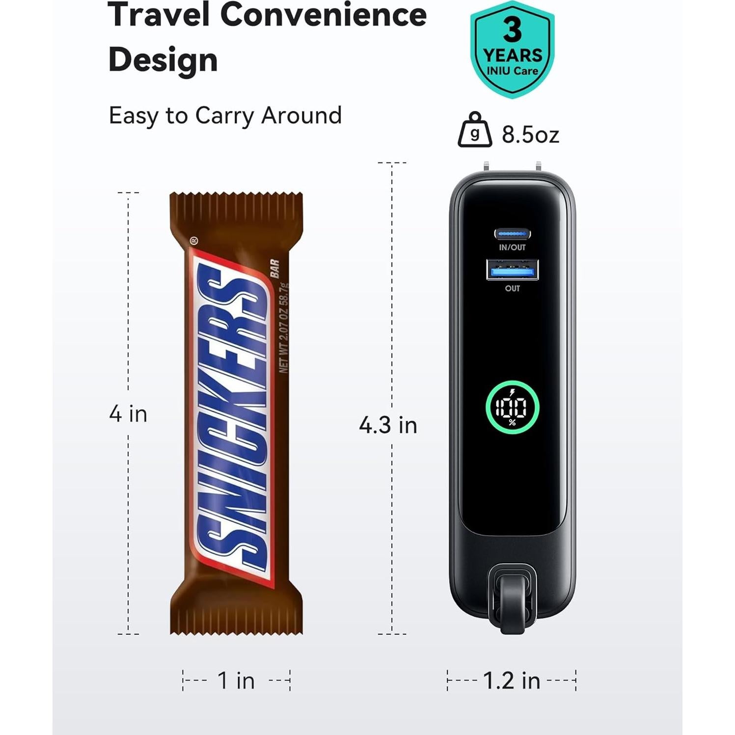 Cargador Portátil INIU 3-en-1 10000mAh 30W Carga Rápida