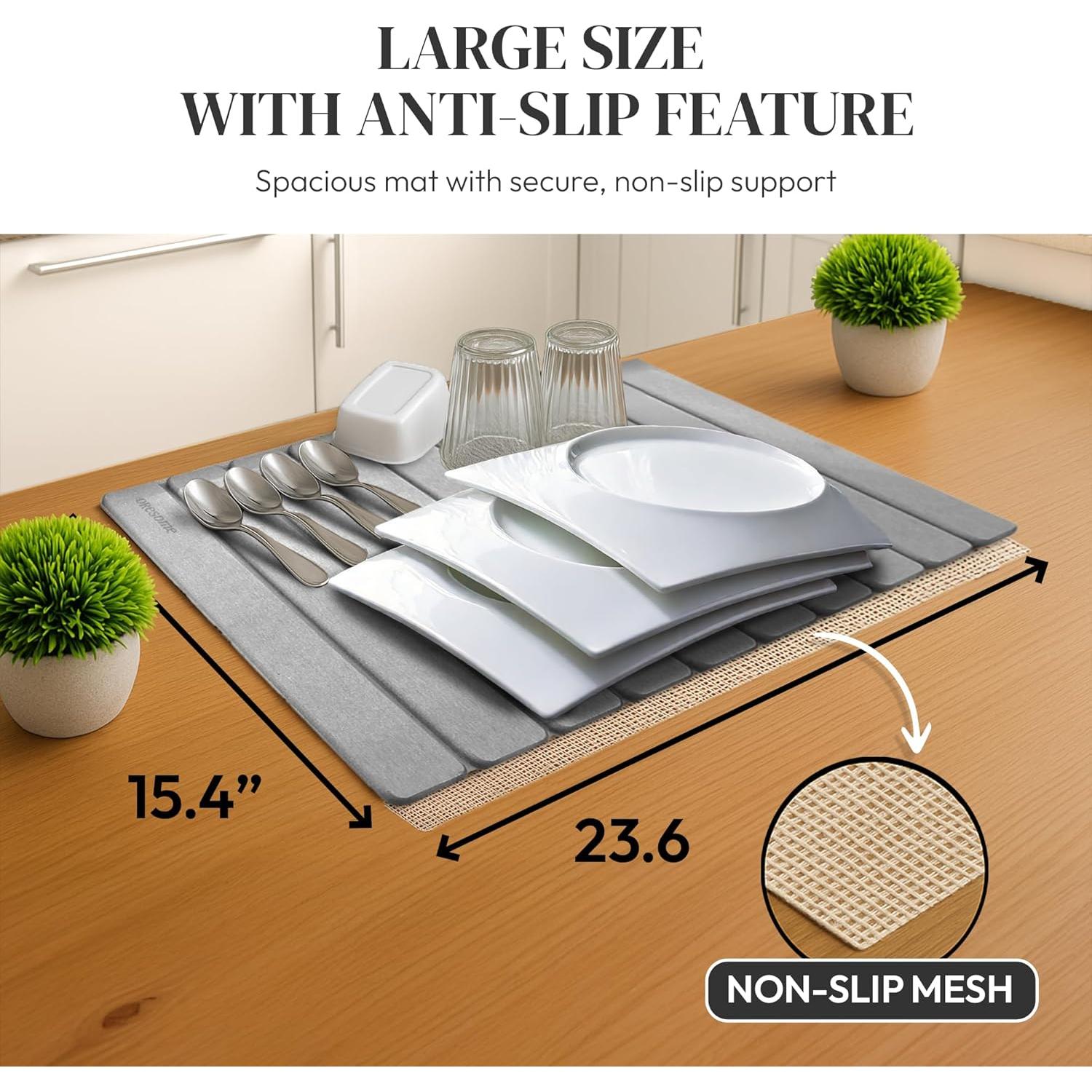 Alfombrilla de Secado de Piedra Diatomácea OResome 61x40 cm