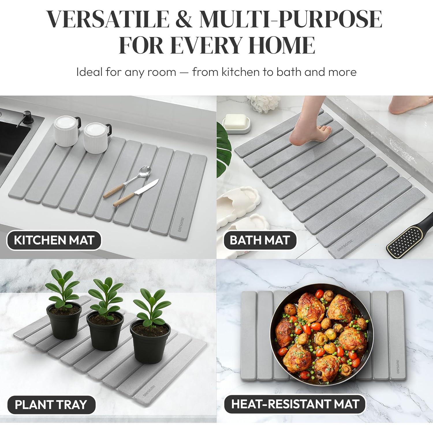 Alfombrilla de Secado de Piedra Diatomácea OResome 61x40 cm