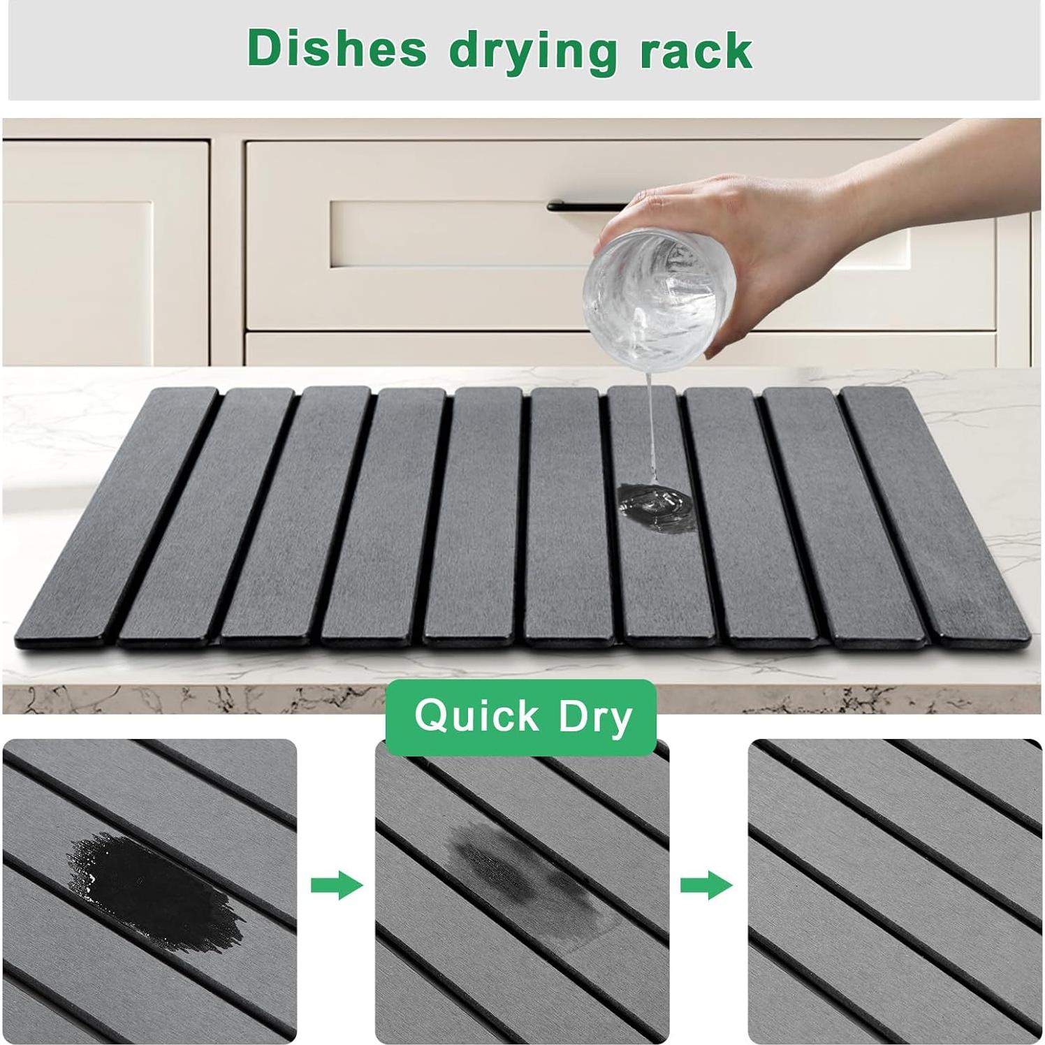 Alfombrilla de Secado de Piedra UOSHXAH 61x41cm Antideslizante