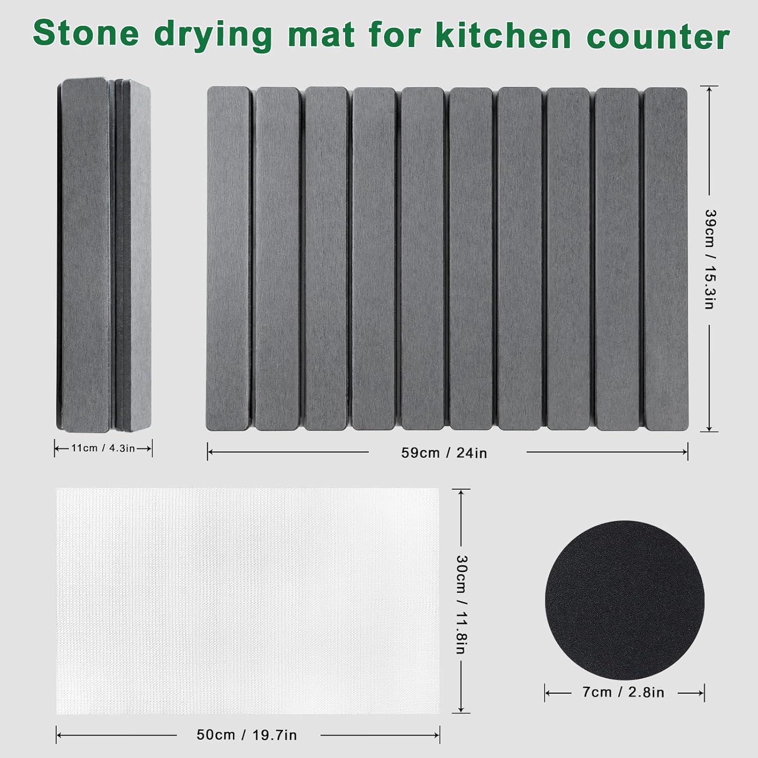 Alfombrilla de Secado de Piedra UOSHXAH 61x41cm Antideslizante