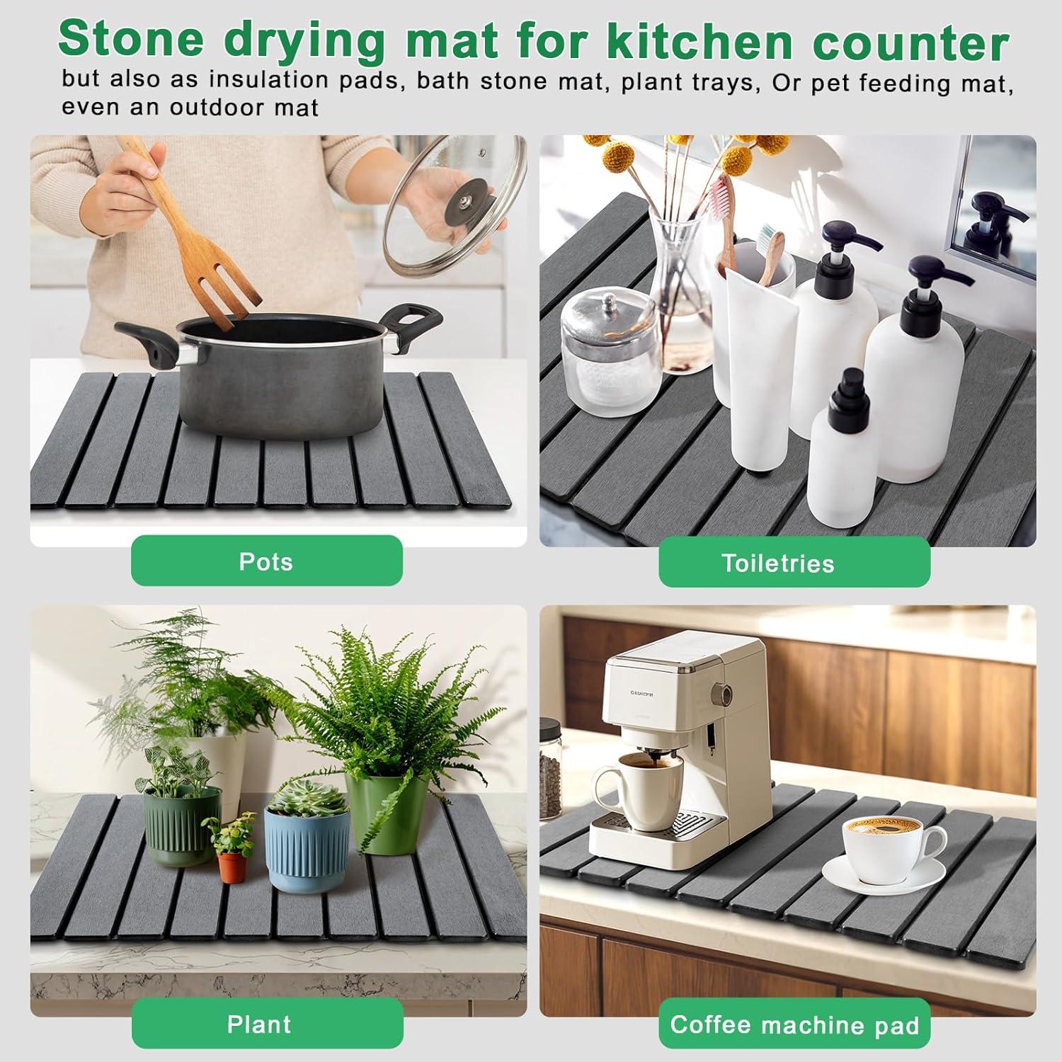 Alfombrilla de Secado de Piedra UOSHXAH 61x41cm Antideslizante