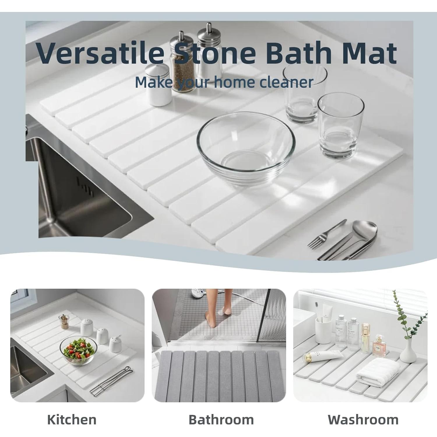 Alfombrilla de Secado de Piedra Diatomácea ZZCJAY 60x39 cm Blanca