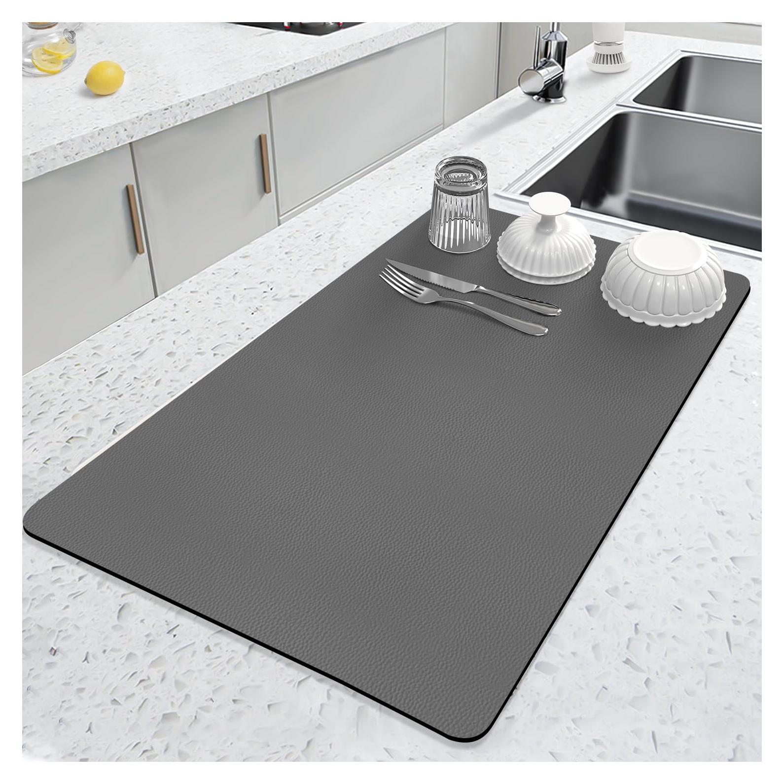 Alfombrilla para Secar Platos LOPNUR 41x61cm Gris Absorbente