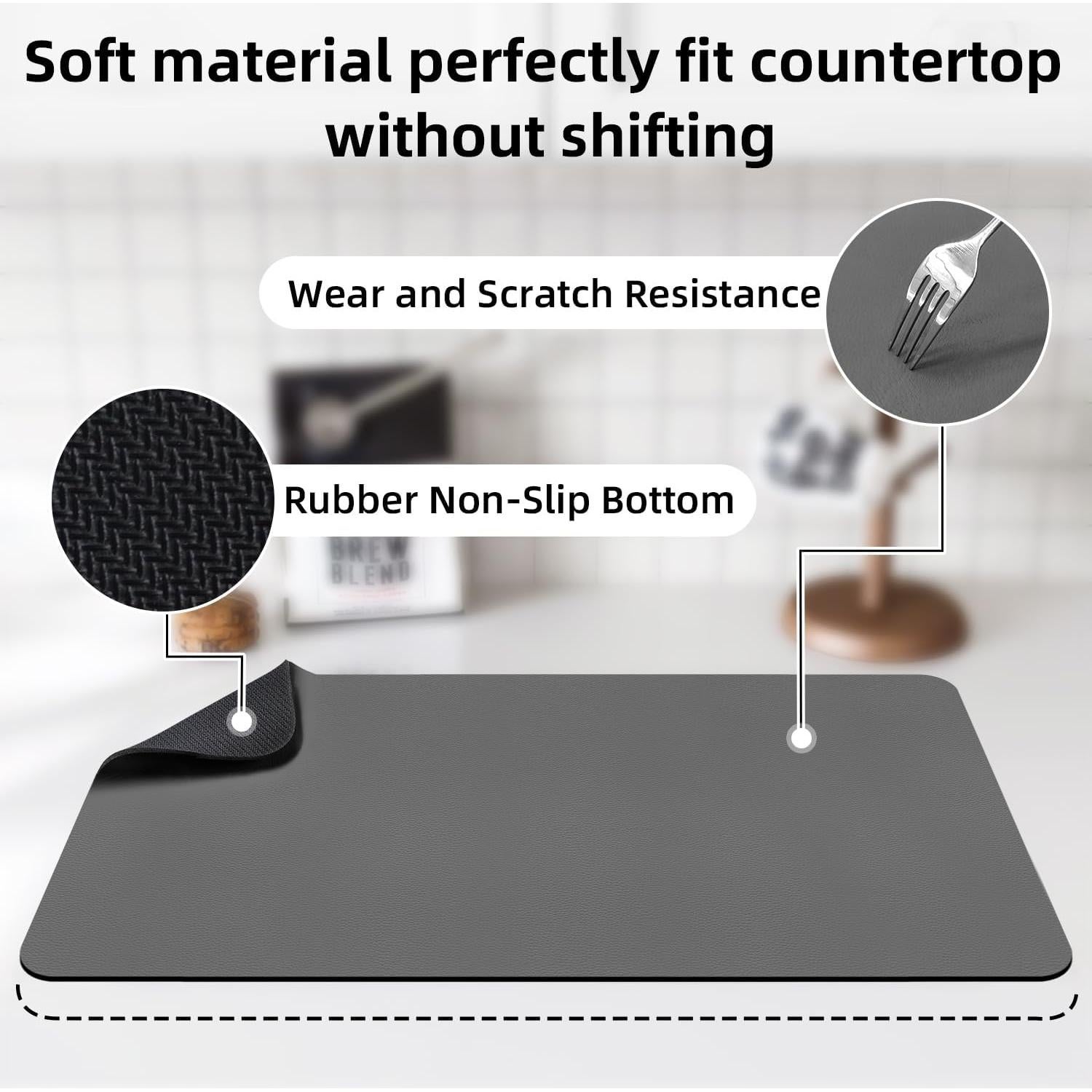 Alfombrilla para Secar Platos LOPNUR 41x61cm Gris Absorbente