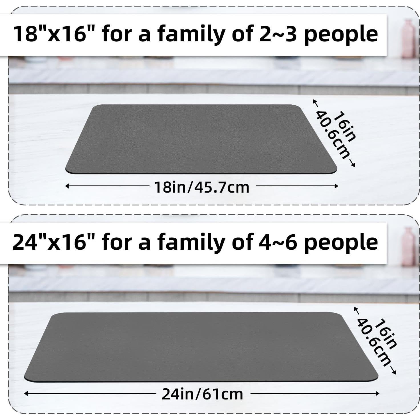 Alfombrilla para Secar Platos LOPNUR 41x61cm Gris Absorbente