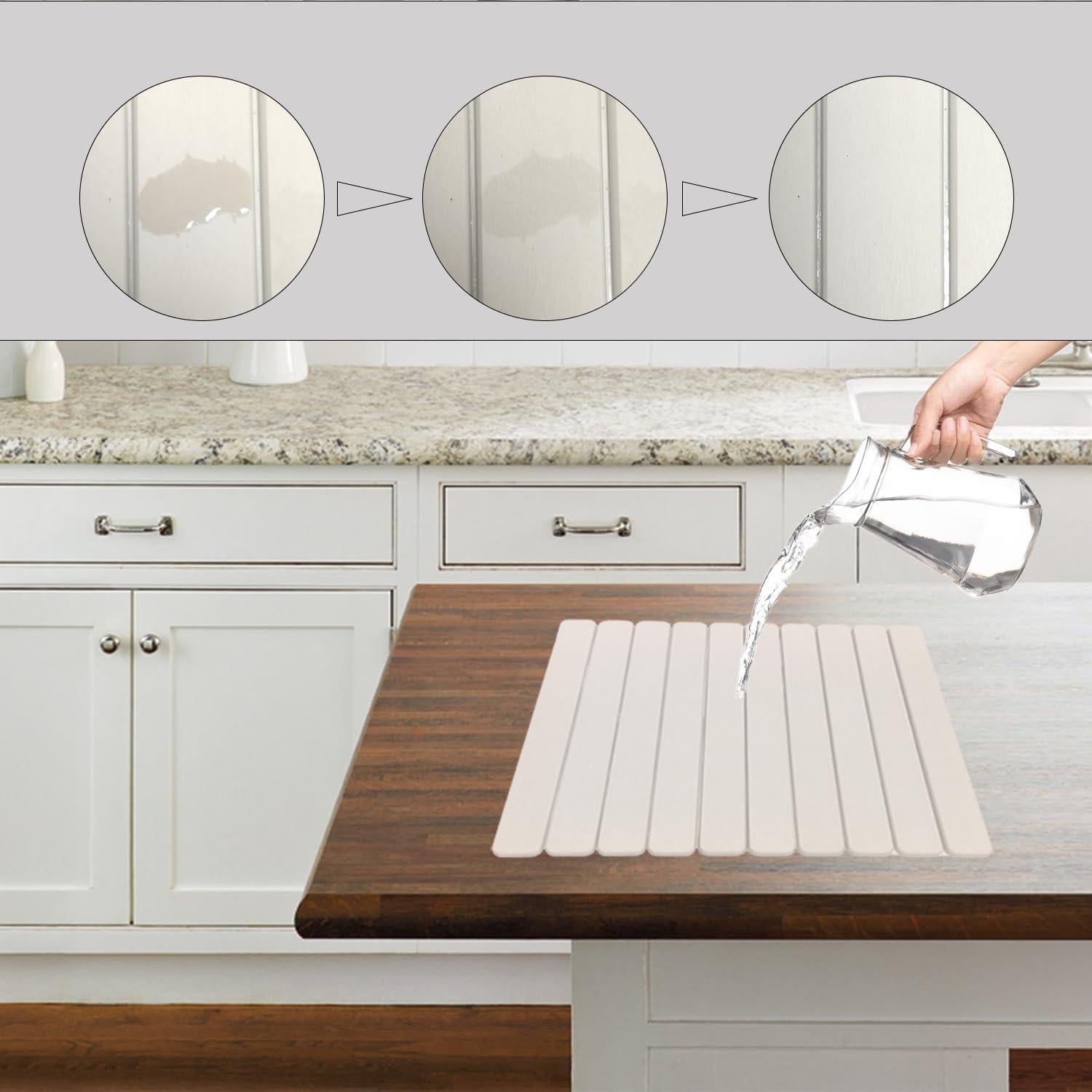 Alfombrilla de Secado de Platos MATNHZUF 60x39 cm Plegable