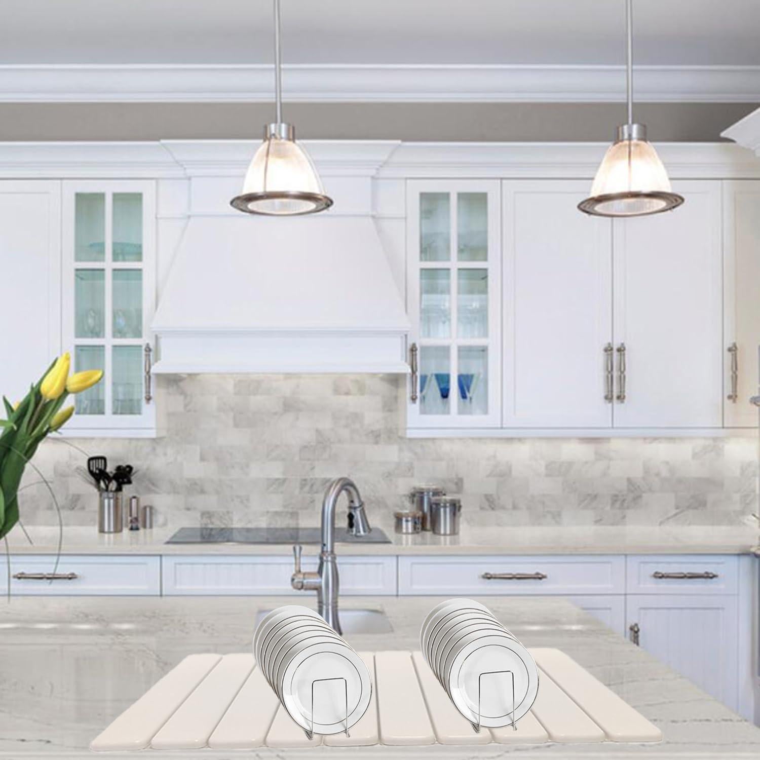 Alfombrilla de Secado de Platos MATNHZUF 60x39 cm Plegable