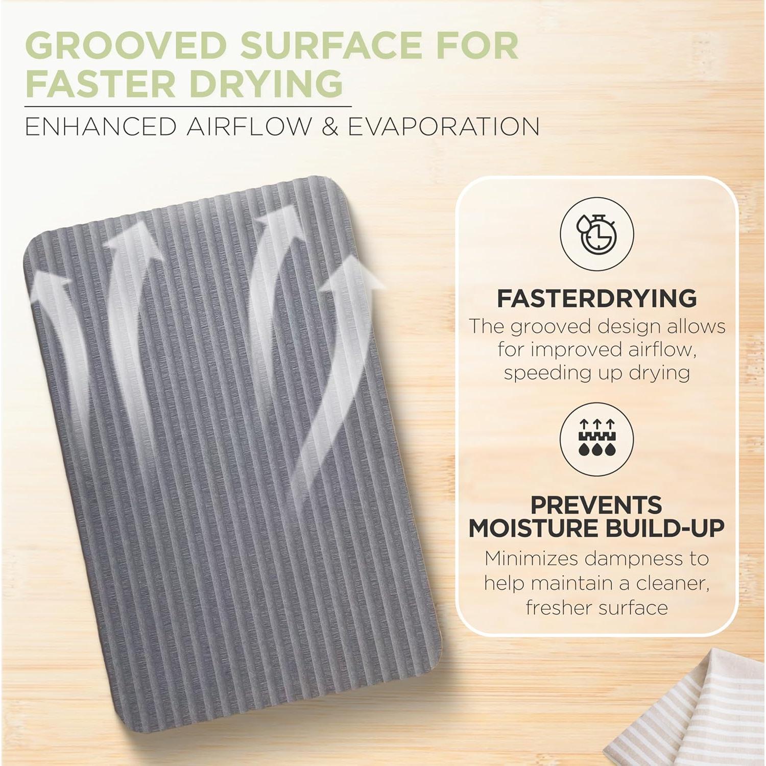 Alfombrilla de Secado de Platos de Piedra Diatomita 40x30cm