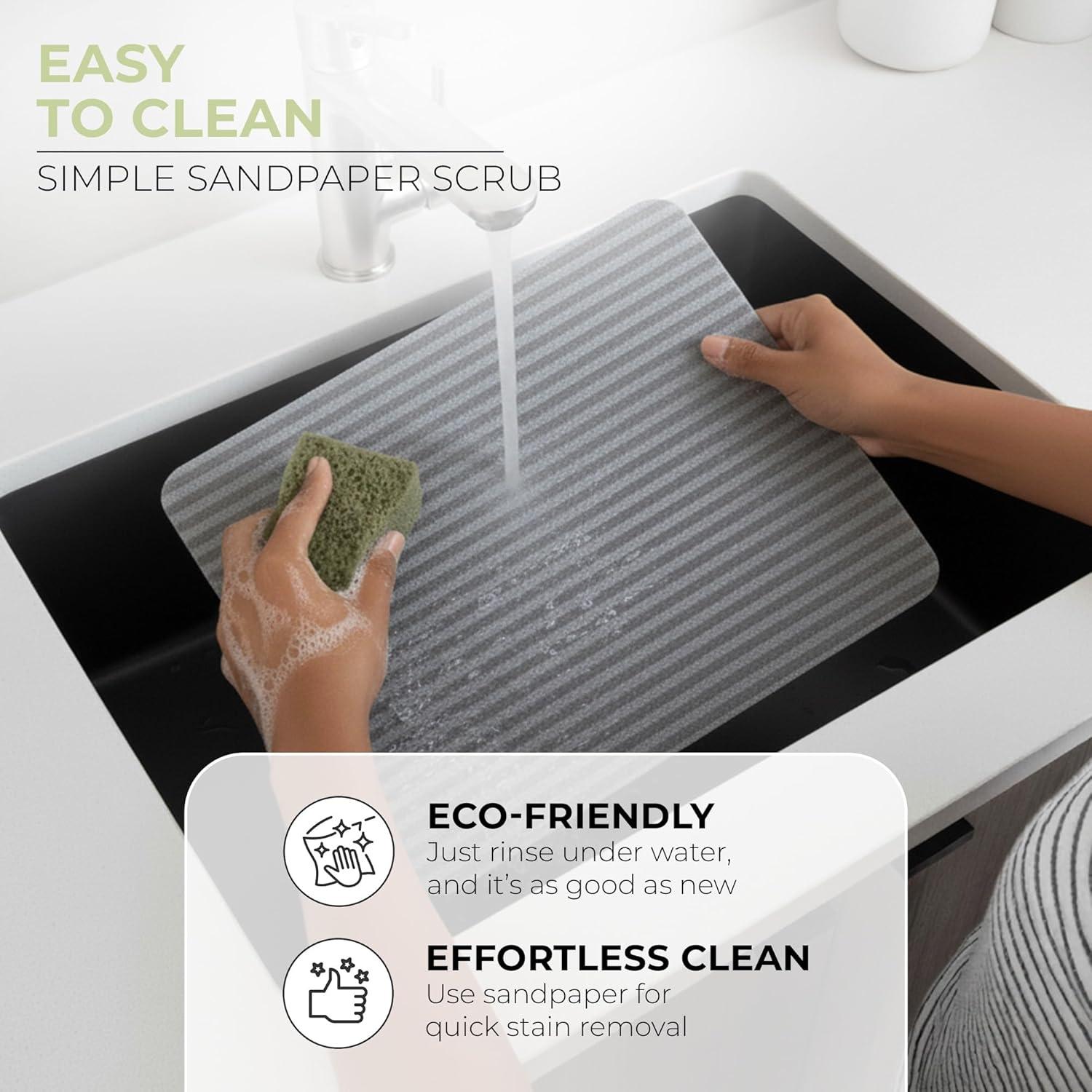 Alfombrilla de Secado de Platos de Piedra Diatomita 40x30cm