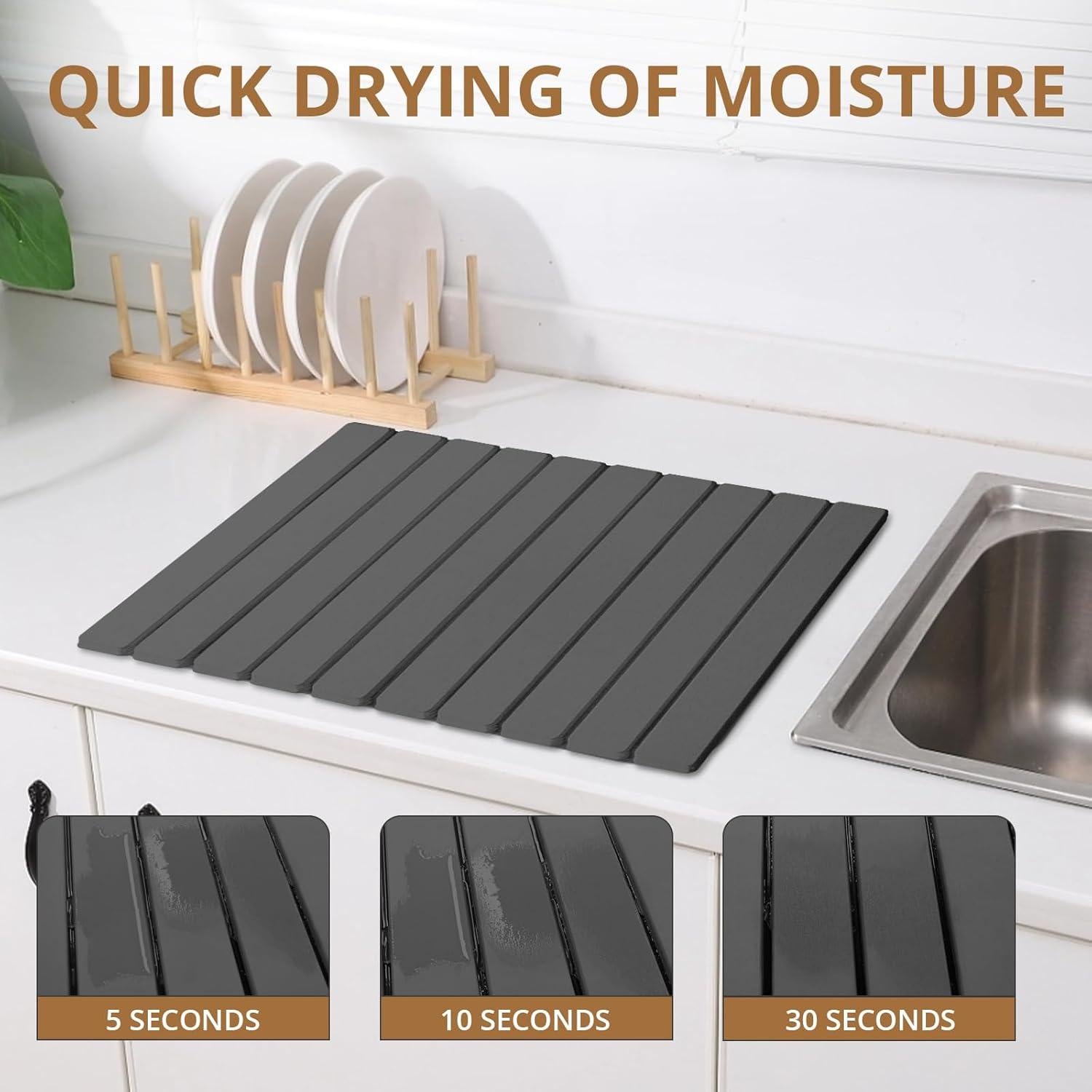 Alfombrilla de Secado de Piedra HSPROACC 58.93x39.12cm Gris