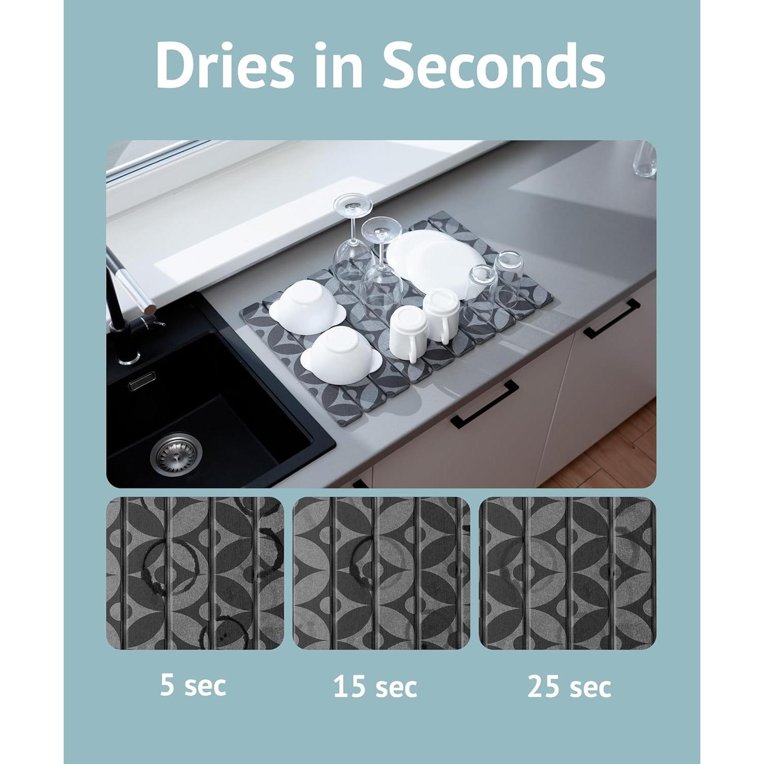 Alfombrilla de Secado de Piedra Diatomácea 60x39 cm Ecológica