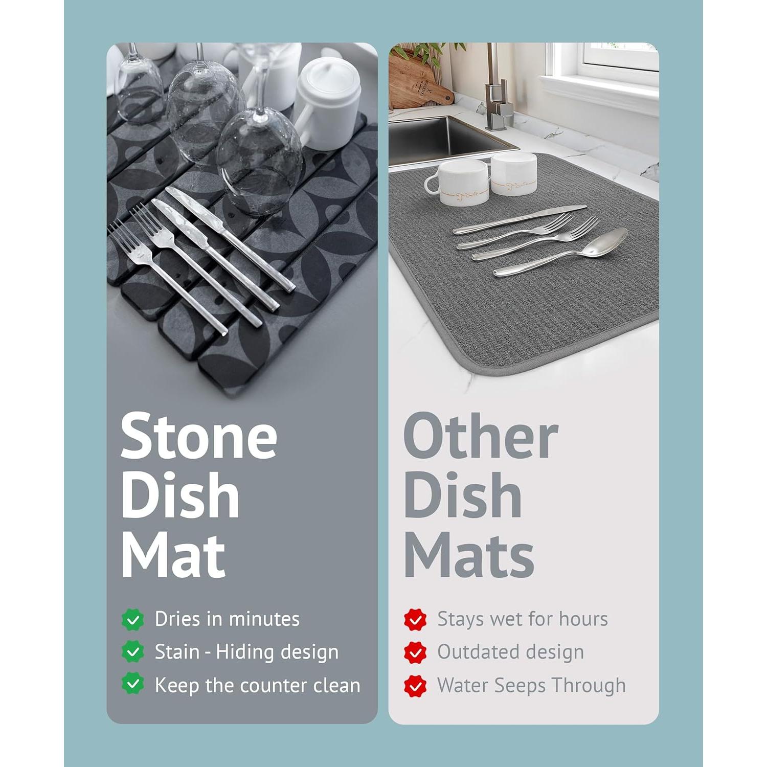 Alfombrilla de Secado de Piedra Diatomácea 60x39 cm Ecológica