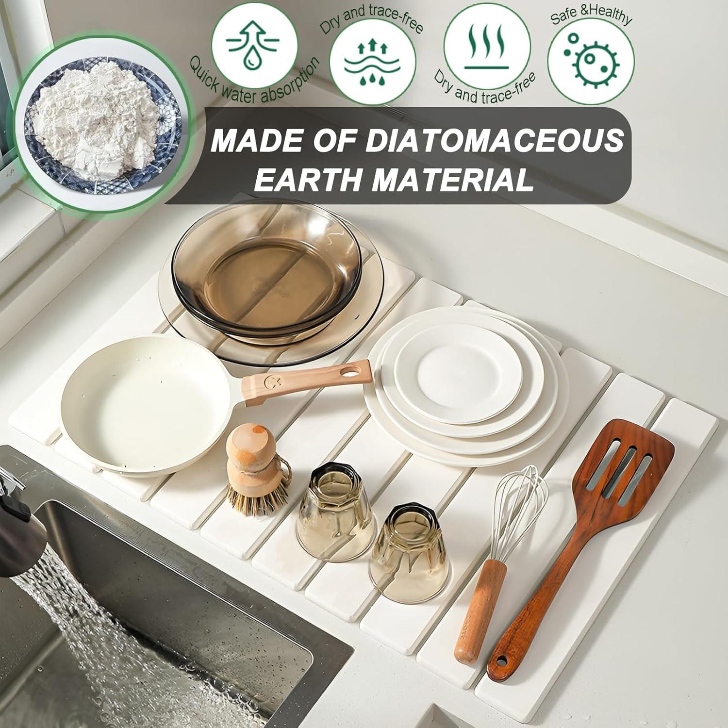 Alfombrilla de Secado de Piedra JINGYAN 61x41 cm Blanca