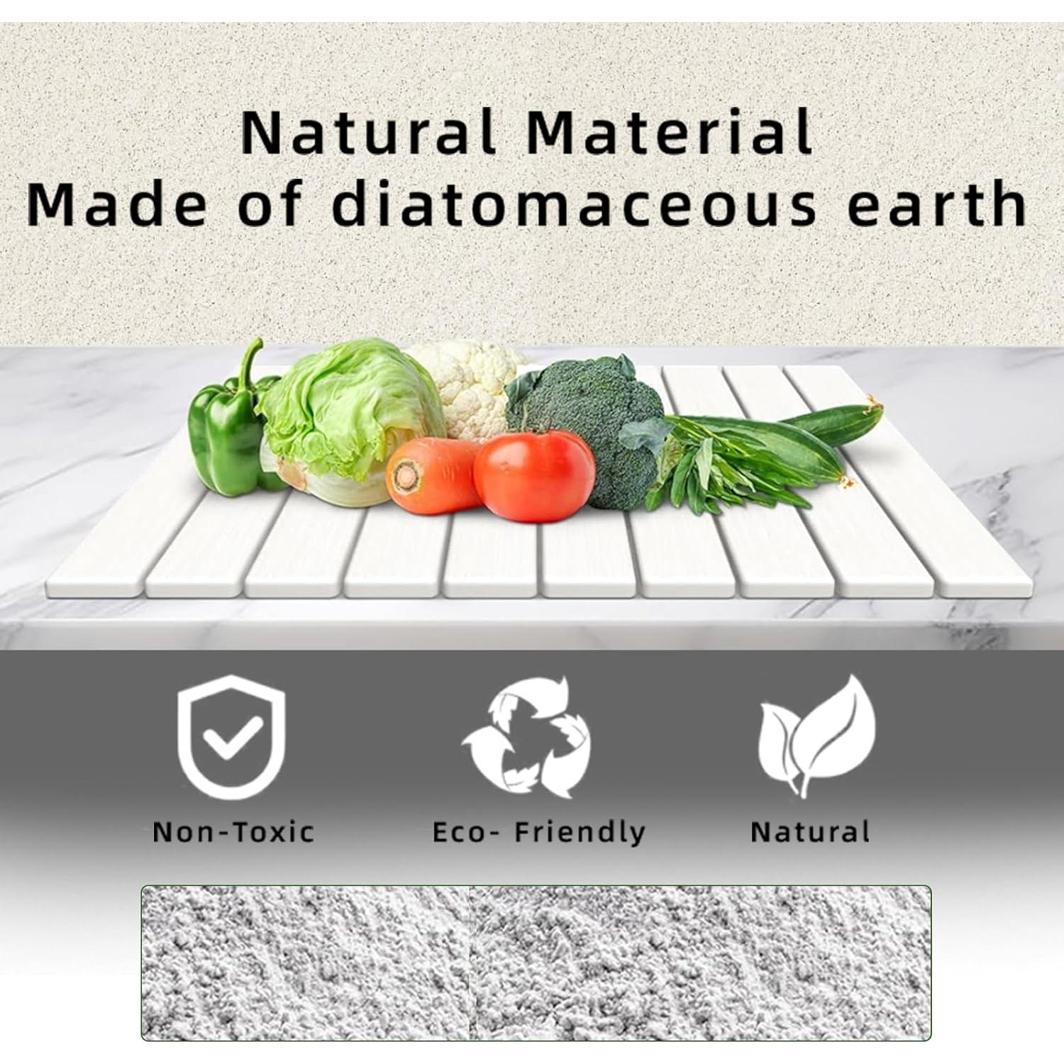 Alfombrilla de Secado de Platos Diatomita LYkotama 60x40cm Blanca