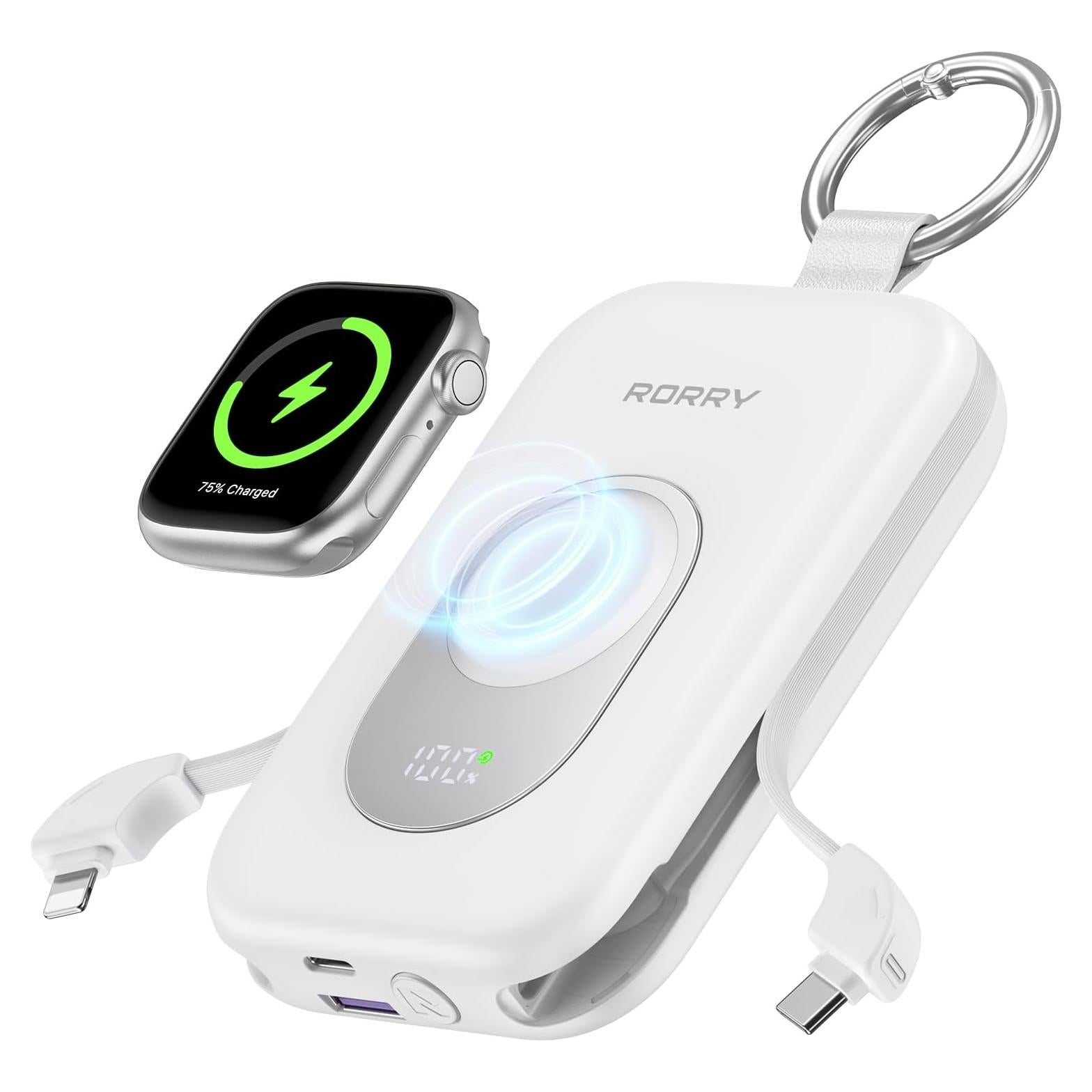 Cargador Portátil RORRY 20000mAh PD 30W Carga Rápida Blanco