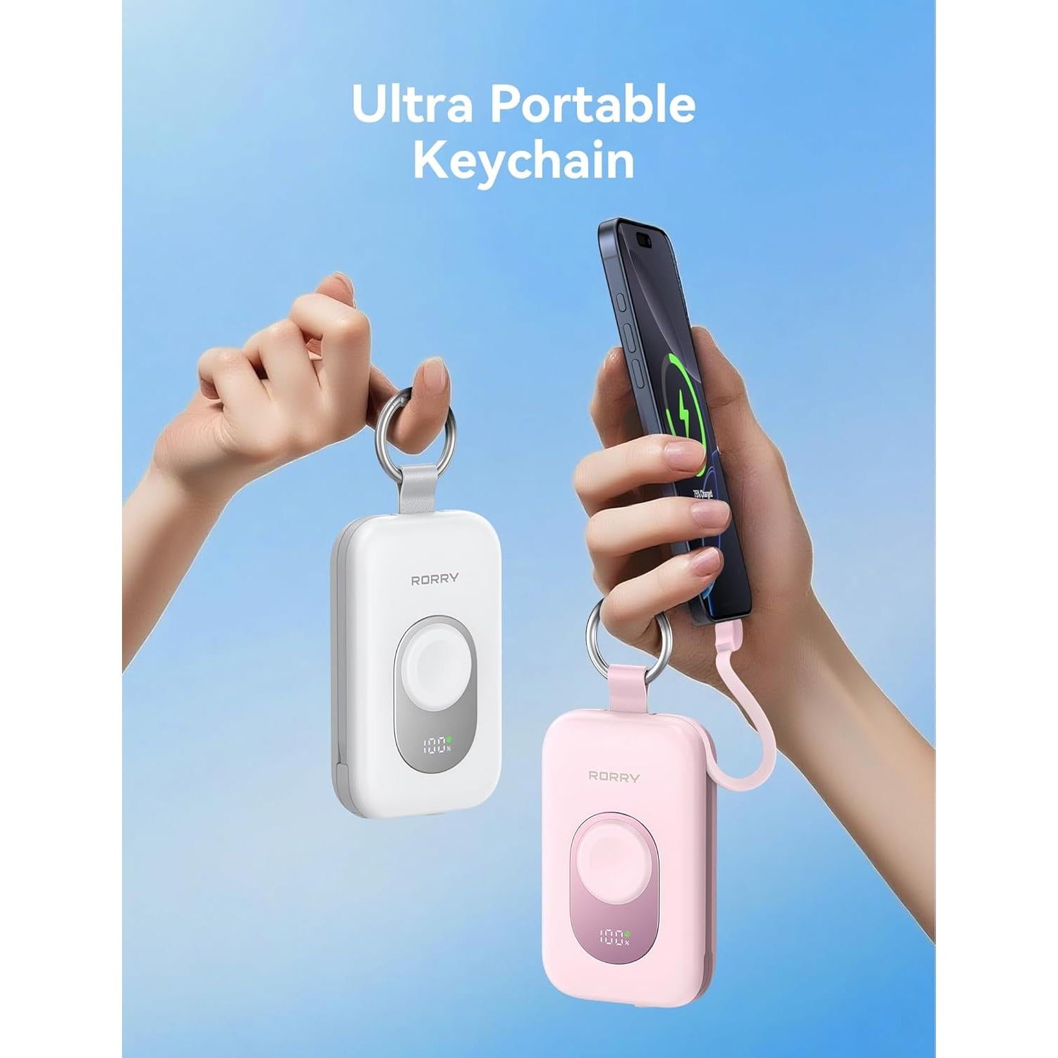 Cargador Portátil RORRY 20000mAh PD 30W Carga Rápida Blanco