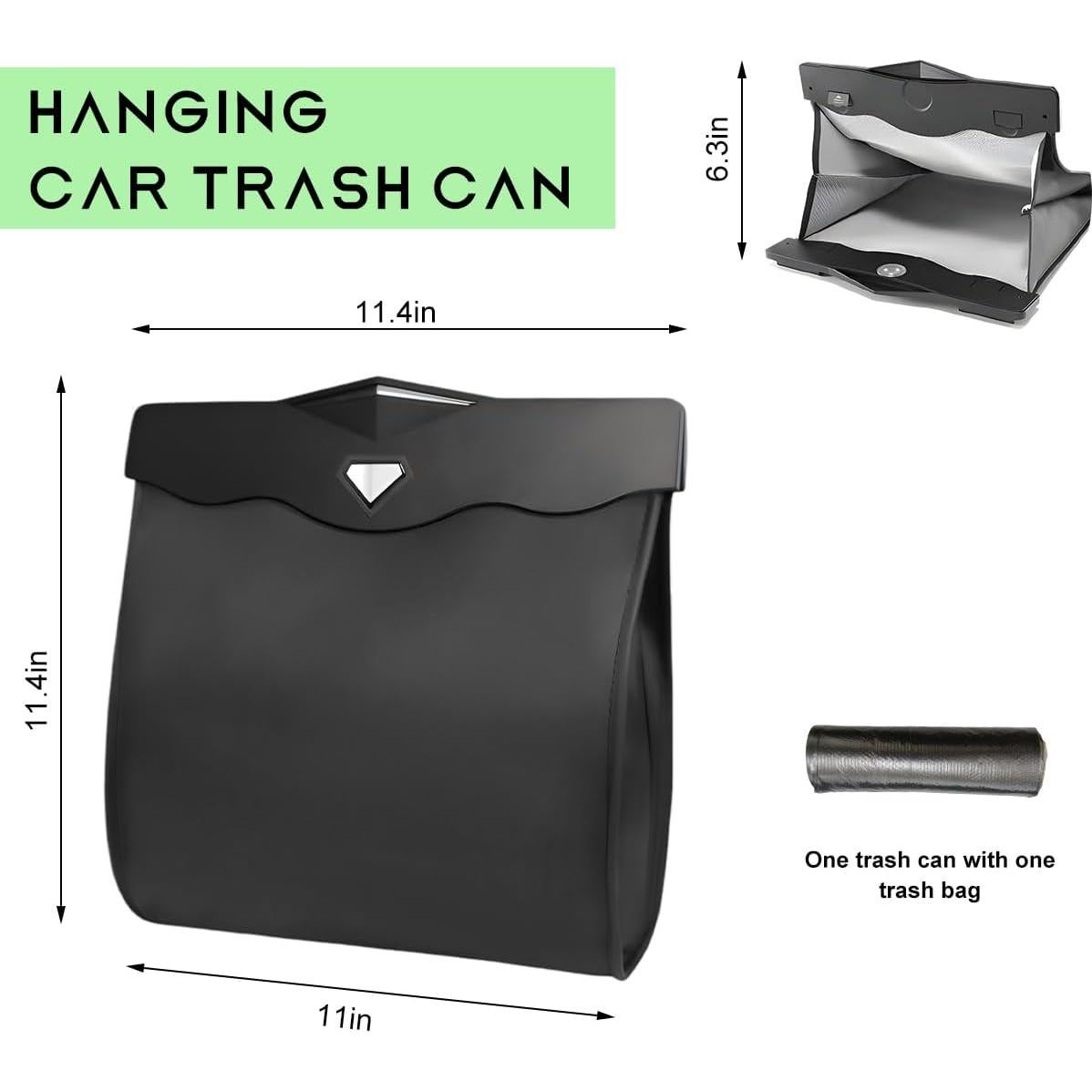 Basurero LED Inteligente BWBWND para Auto, Impermeable y Plegable