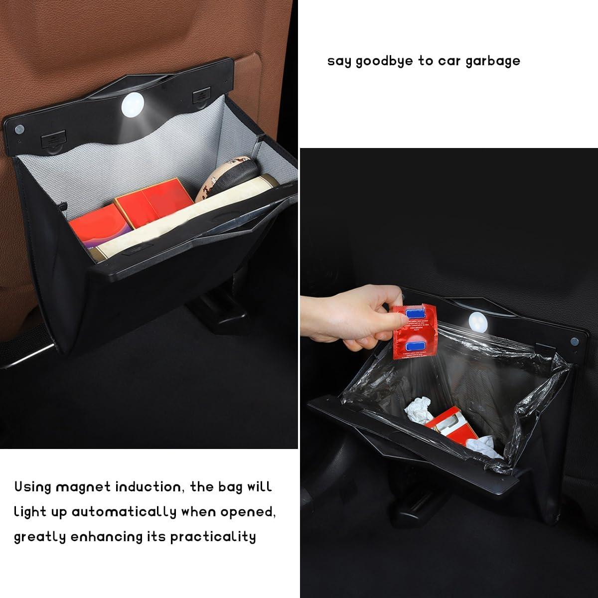 Basurero LED Inteligente BWBWND para Auto, Impermeable y Plegable