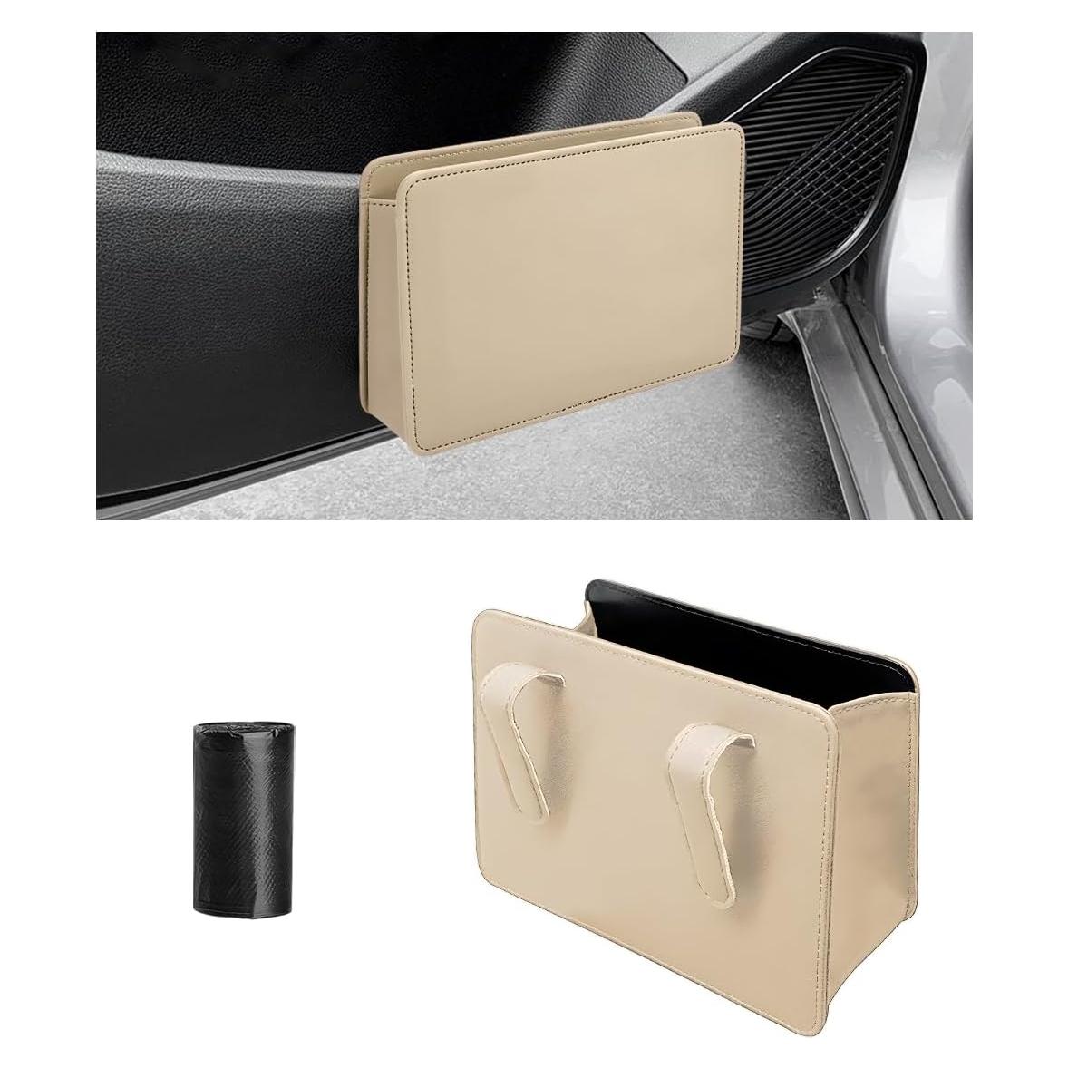 Basurero de Coche FSTURIOS Beige Plegable Impermeable 20.5x6.5x14 cm