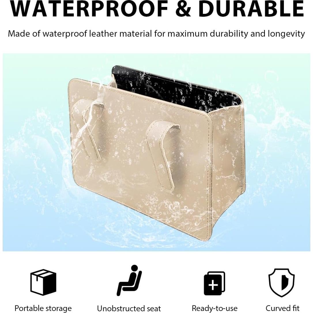 Basurero de Coche FSTURIOS Beige Plegable Impermeable 20.5x6.5x14 cm