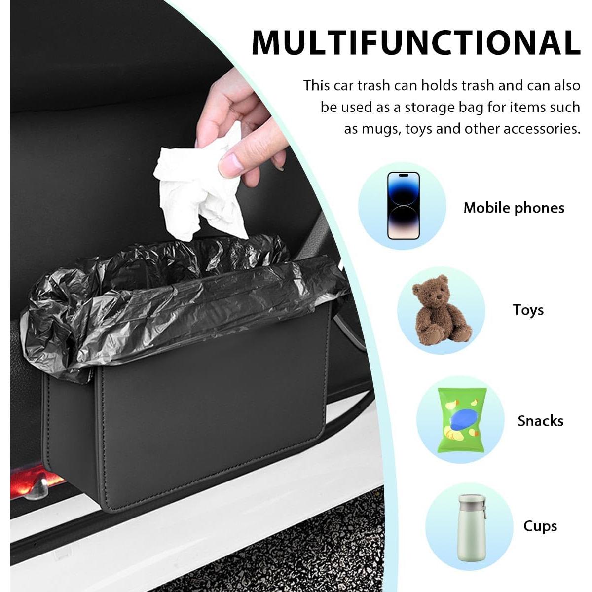 Basurero de Coche FSTURIOS Beige Plegable Impermeable 20.5x6.5x14 cm