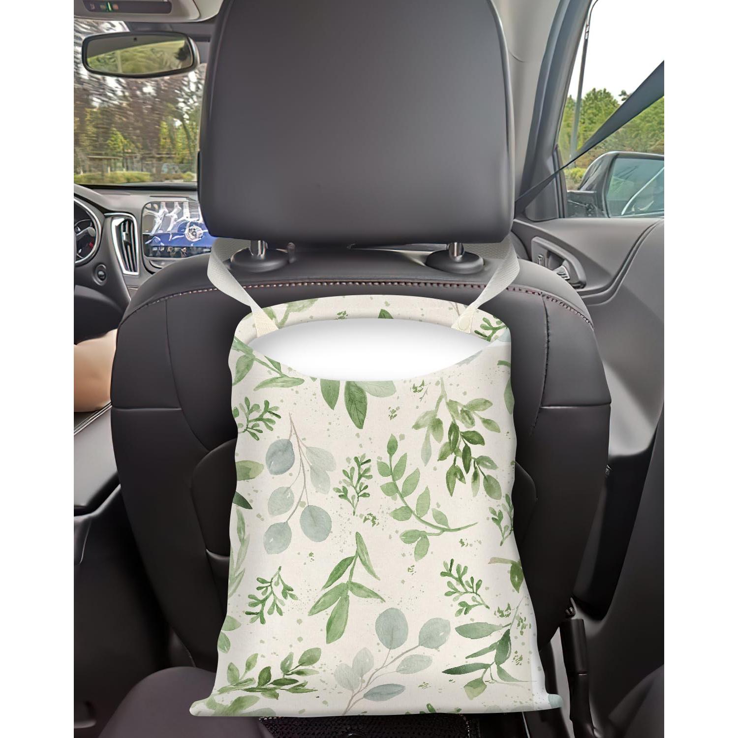 Basurero de Auto APVDSH Hoja Verde Floral 30x24 cm