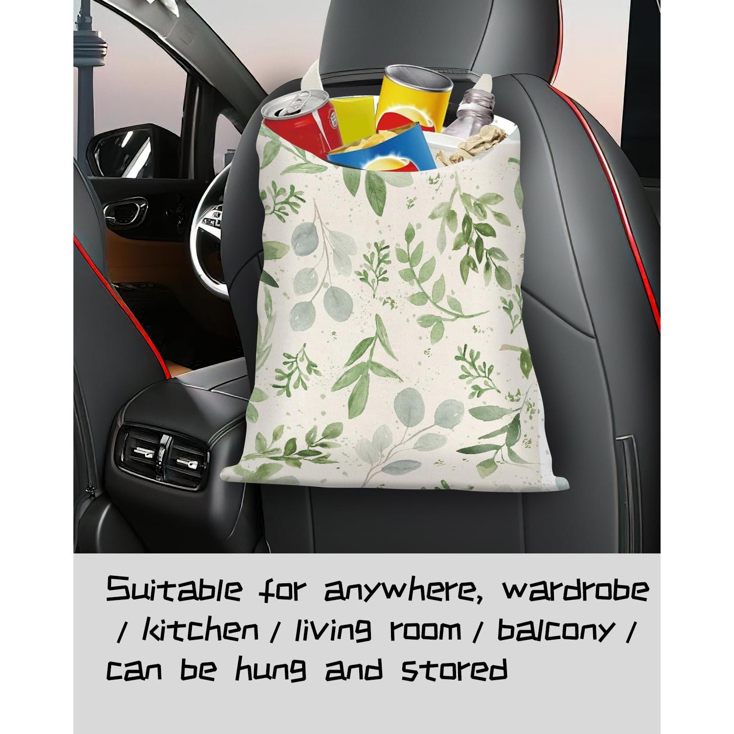 Basurero de Auto APVDSH Hoja Verde Floral 30x24 cm