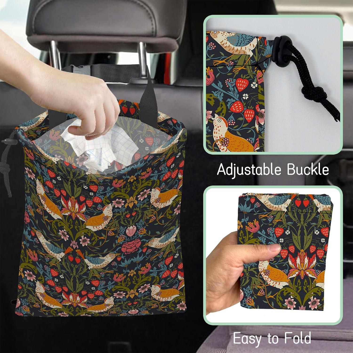 Bolsa de Basura para Auto NHNXHWIA Aves Victoriana Impermeable
