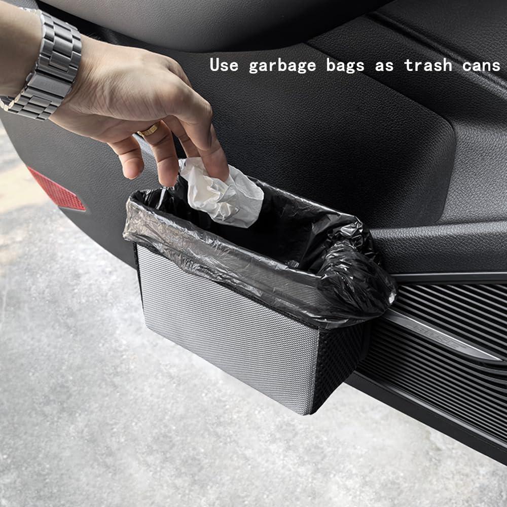 Basurero de coche AOWIS negro plegable con bolsa y bolsillos
