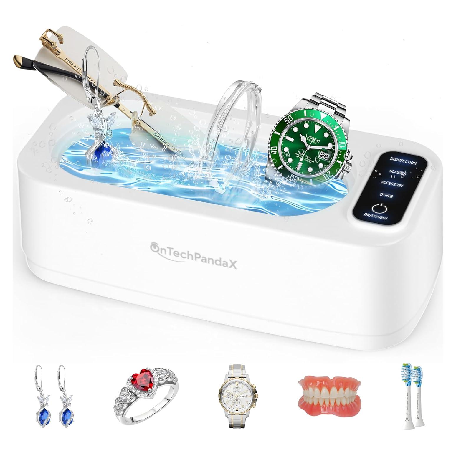 Limpiador Ultrasónico de Joyas OnTechPandaX 350ml 47KHz