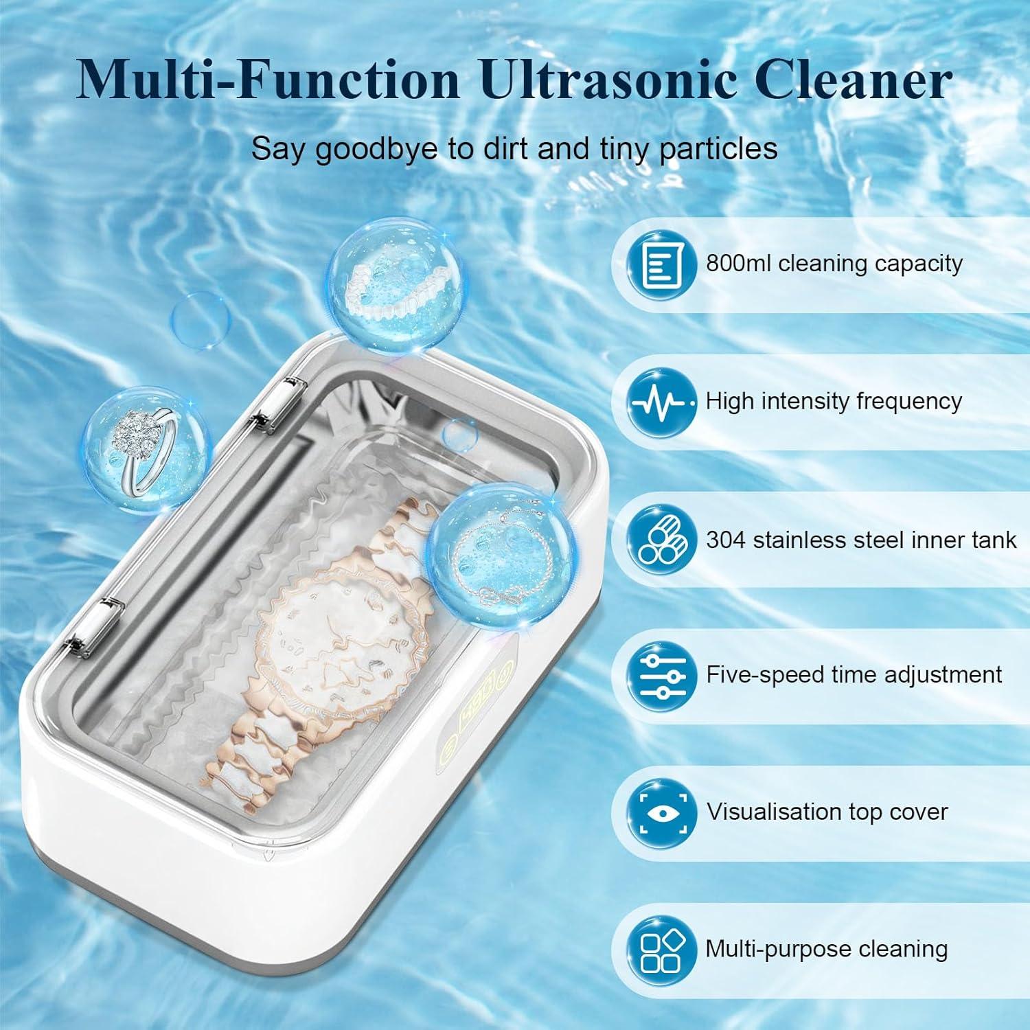 Limpiador Ultrasónico de Joyas Casbomy 800ML 5 Modos