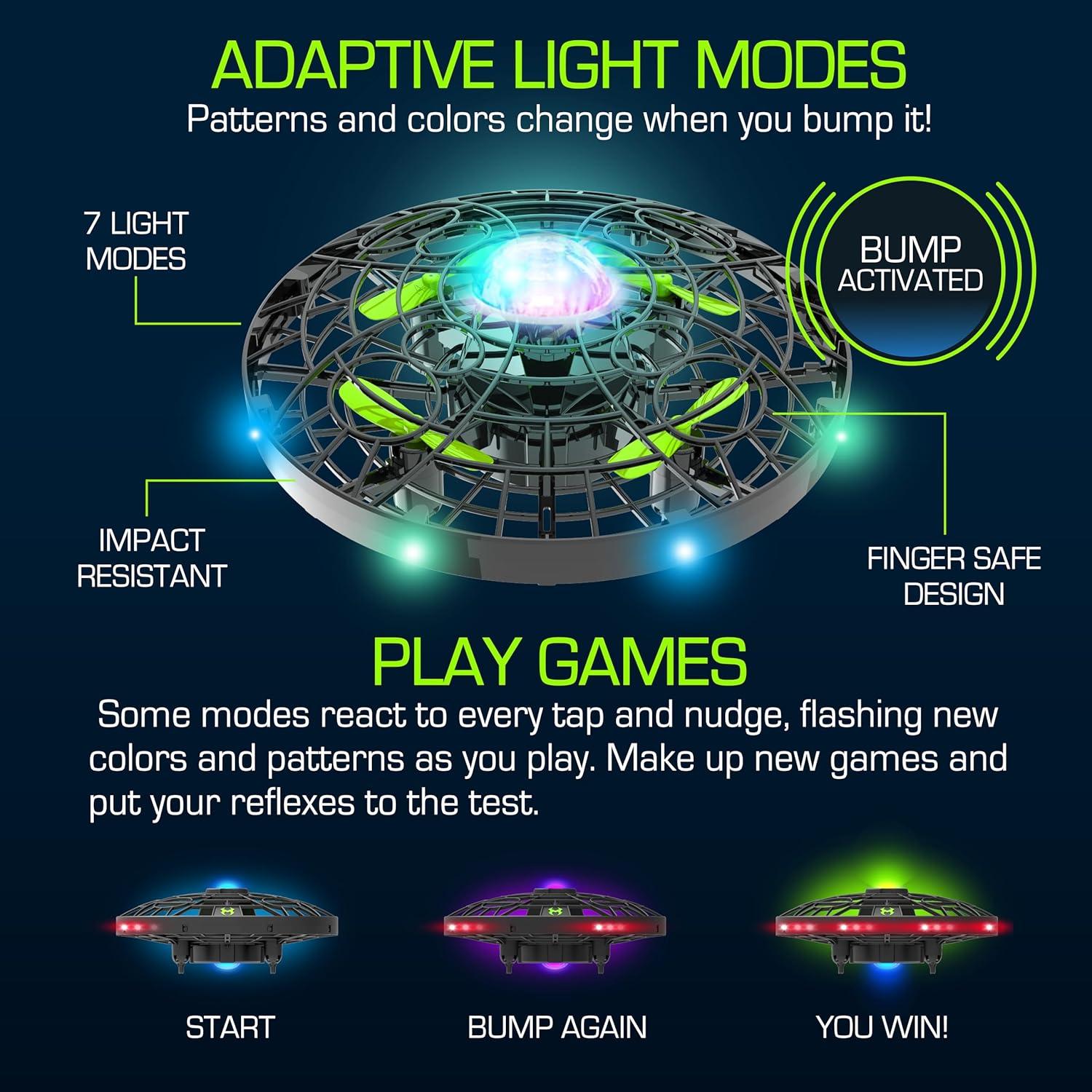 Drone Ligero Sky Viper Aura con Control Táctil y LEDs