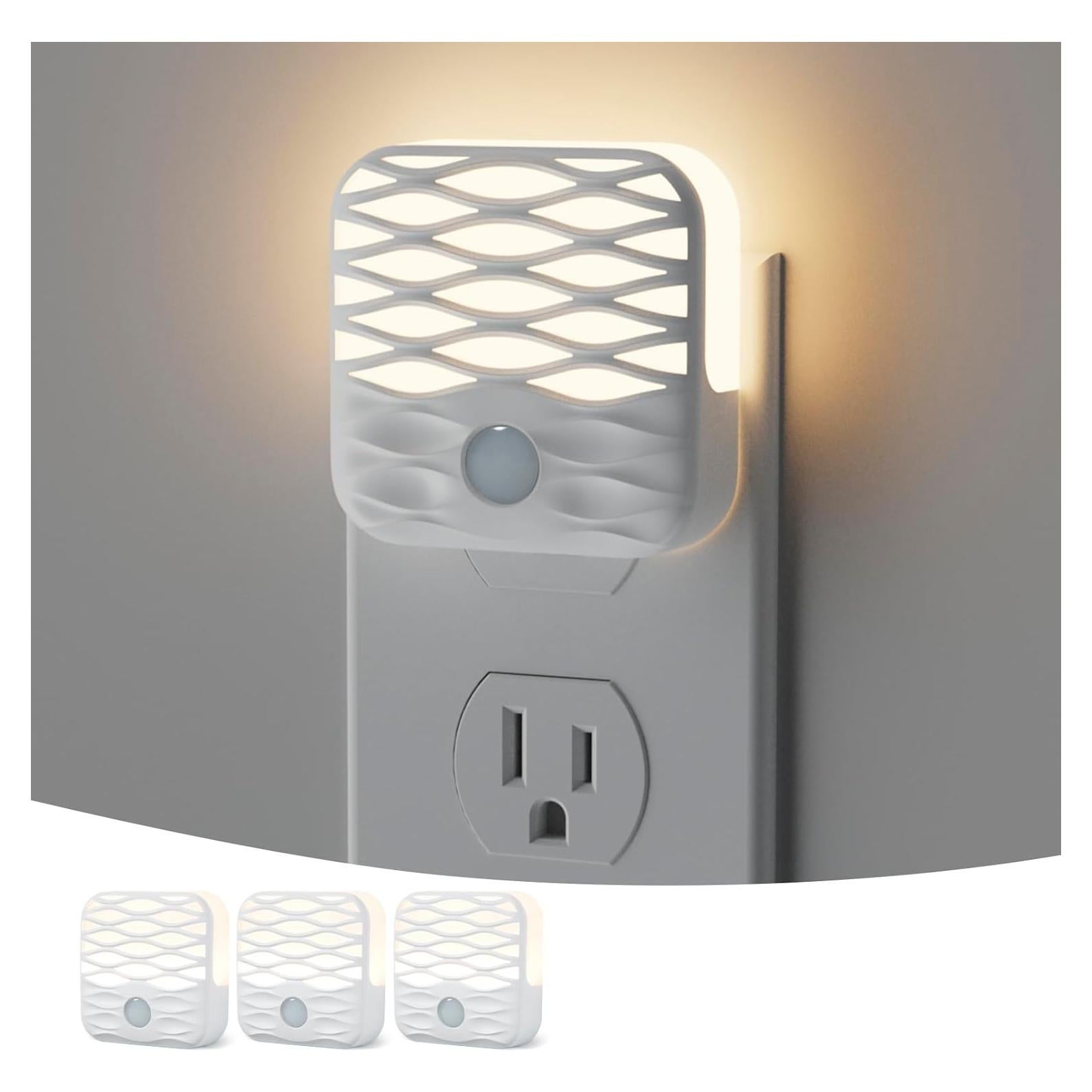 Luces Nocturnas Enchufadas Dawnrise 3000K 10Lm Paquete de 3