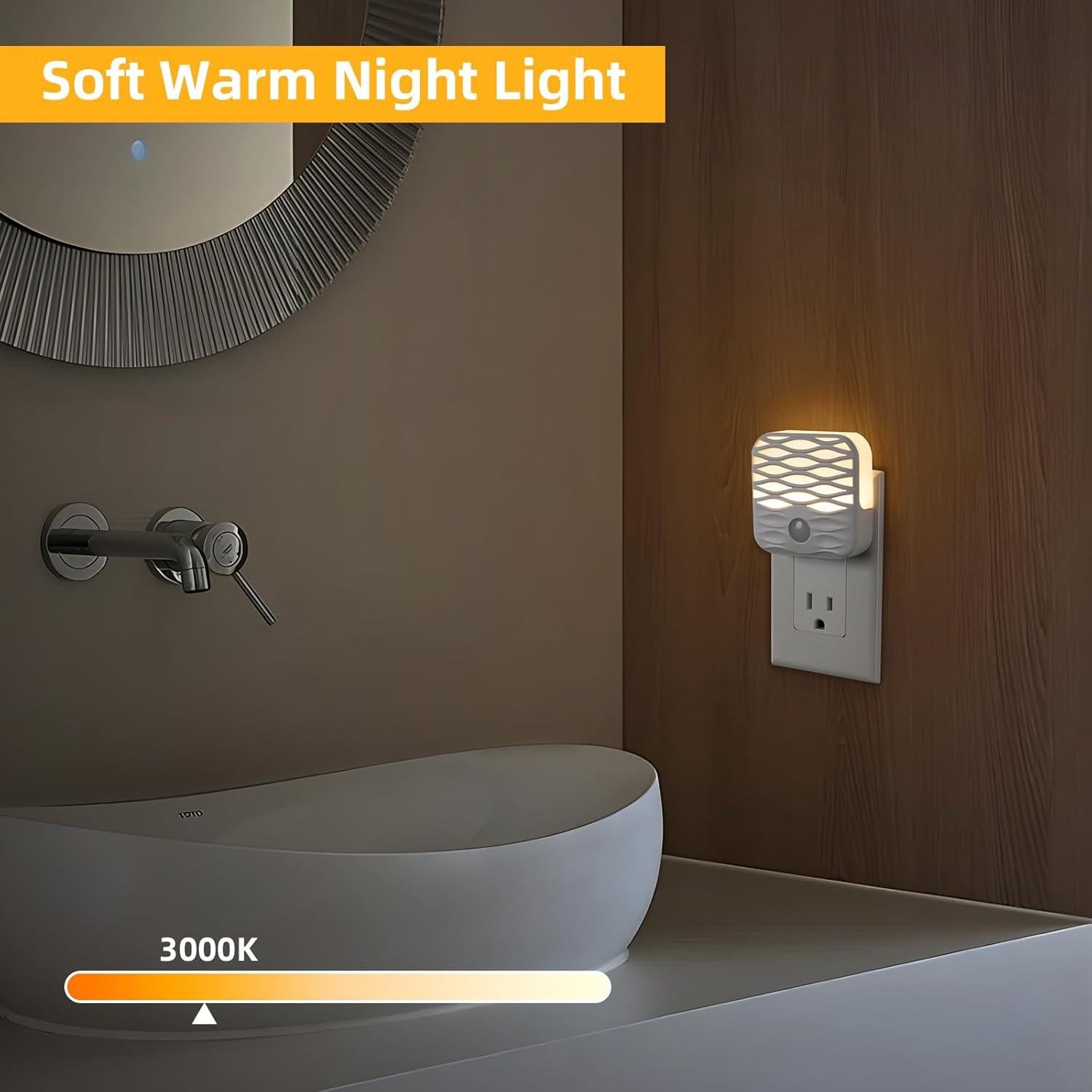 Luces Nocturnas Enchufadas Dawnrise 3000K 10Lm Paquete de 3