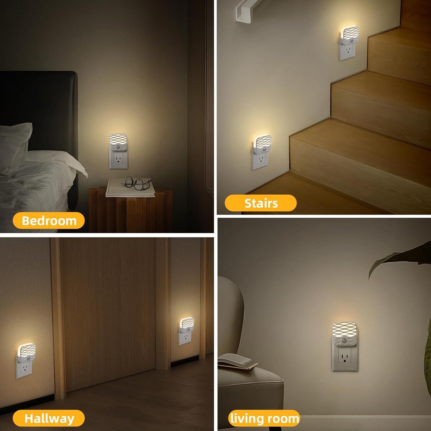 Luces Nocturnas Enchufadas Dawnrise 3000K 10Lm Paquete de 3