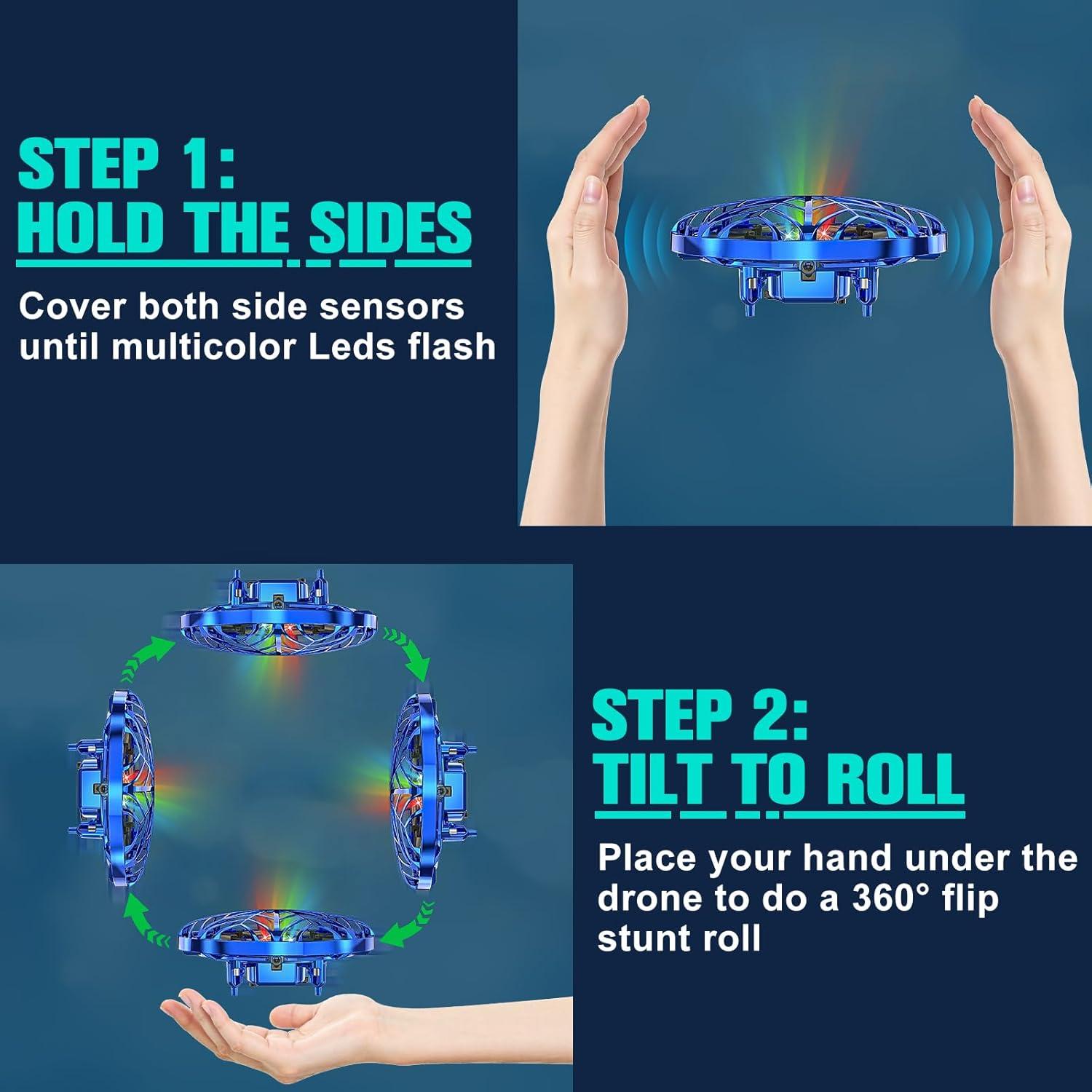 Dron Juguete Fynhvi TXD-3SD Azul con Control Manual y LED