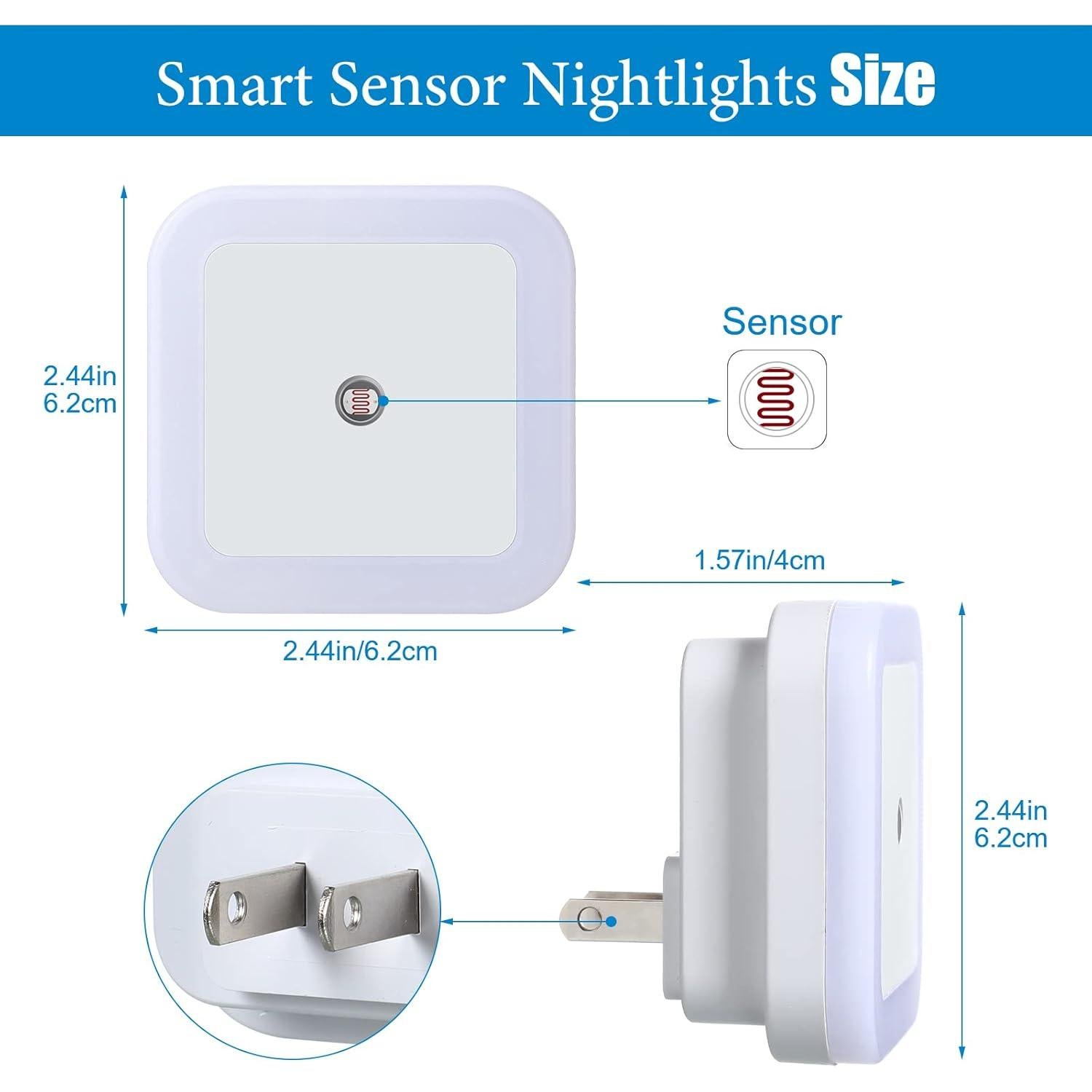 Hortsun 12 Luces Nocturnas LED con Sensor Inteligente 6.2cm