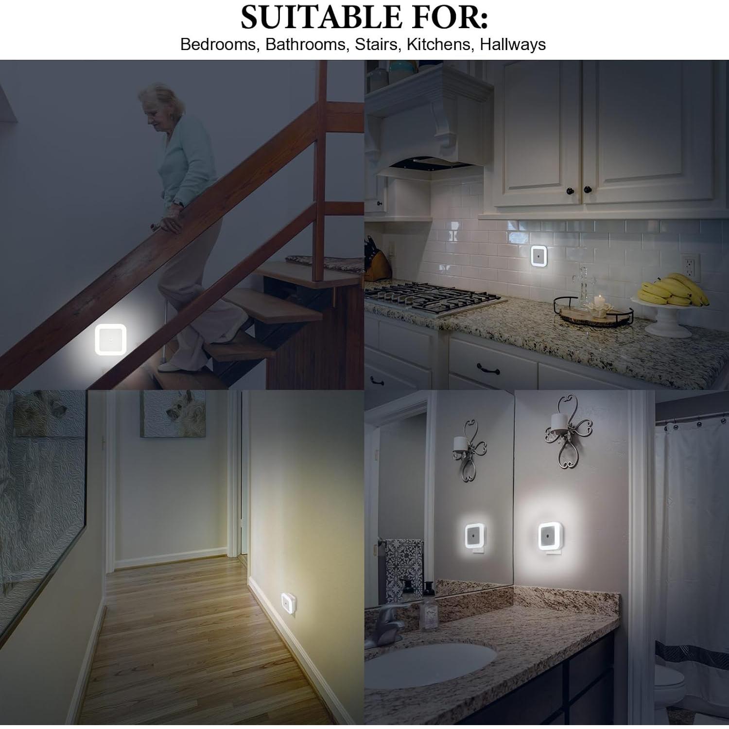 Hortsun 12 Luces Nocturnas LED con Sensor Inteligente 6.2cm