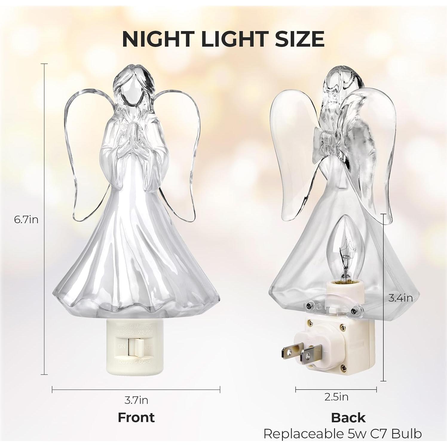 Luz Nocturna de Ángel Orante 5W Enchufar Pared Decorativa