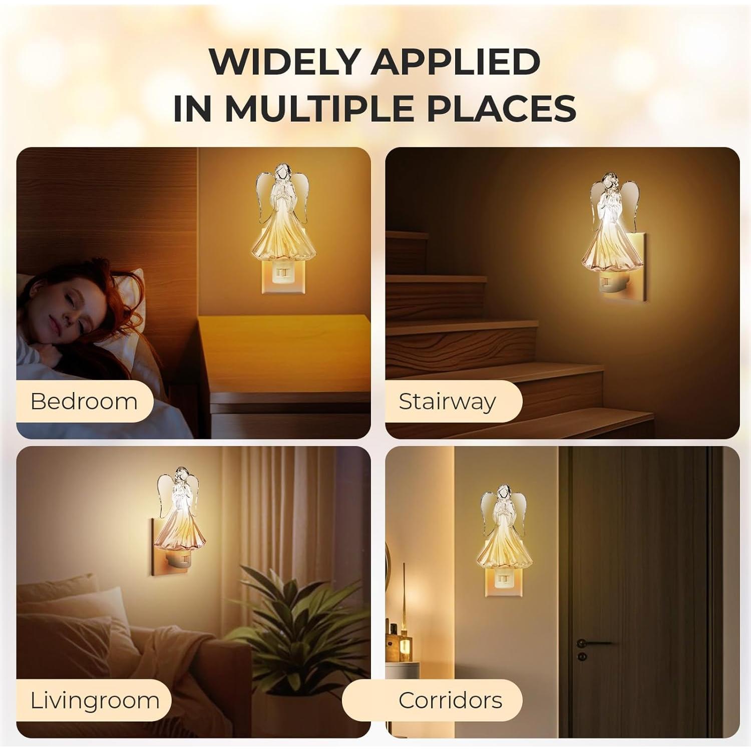 Luz Nocturna de Ángel Orante 5W Enchufar Pared Decorativa